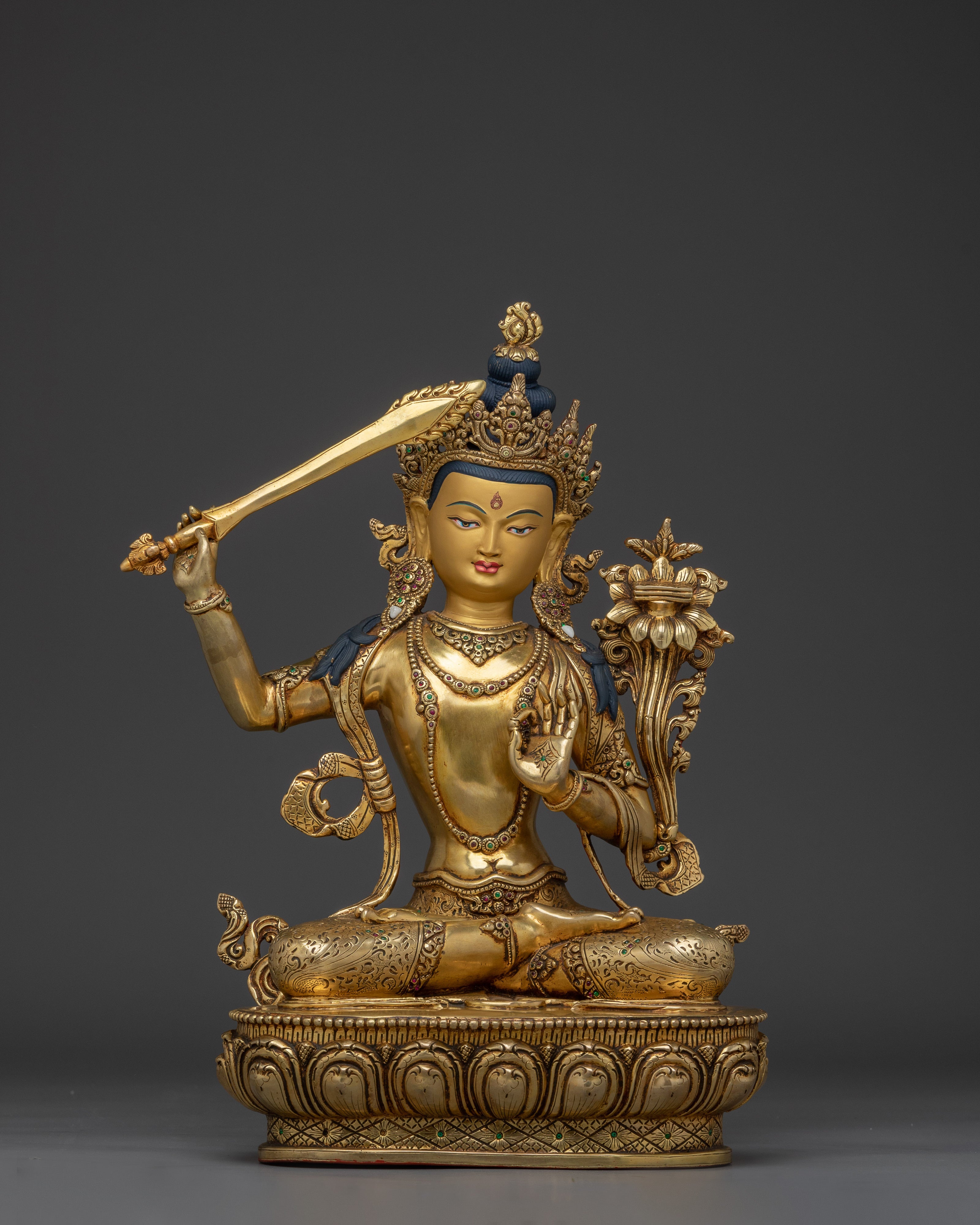 Sculpture of Tibetan Buddhist Manjushri | The Embodiment of Insight and Compassion