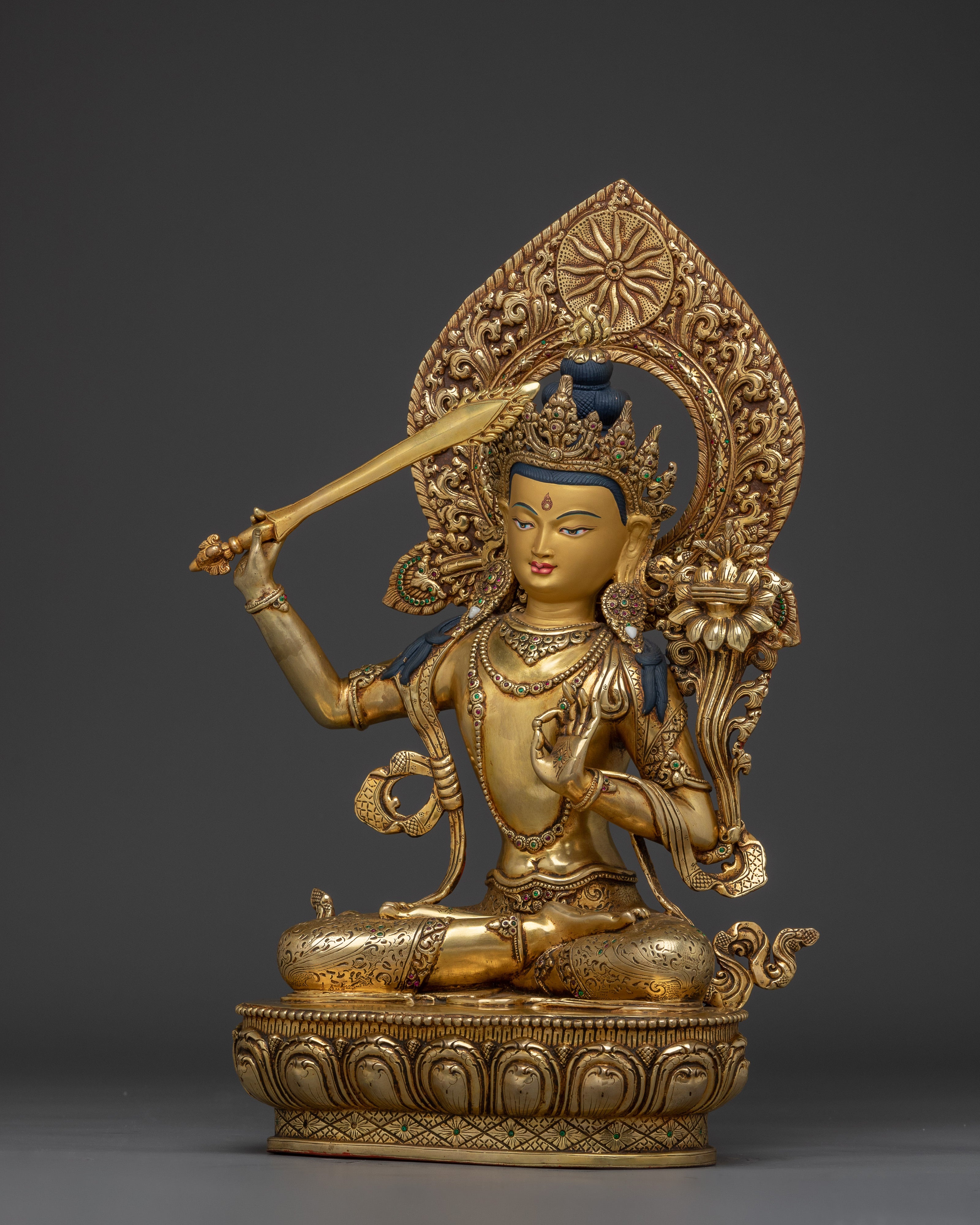 Sculpture of Tibetan Buddhist Manjushri | The Embodiment of Insight and Compassion