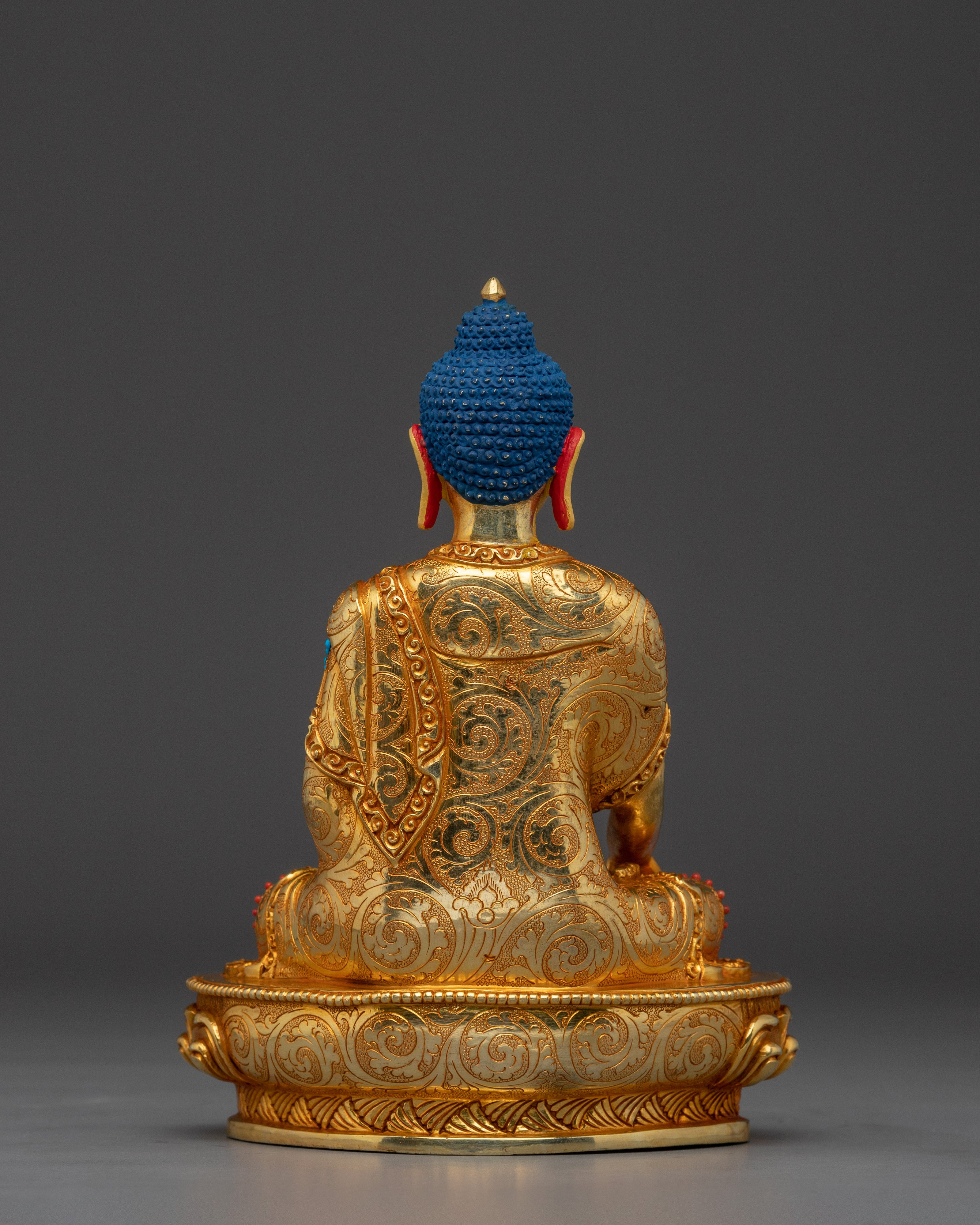 Buddha Enlightenment Statue Shakyamuni | Copper Body 8.1" Sculpture