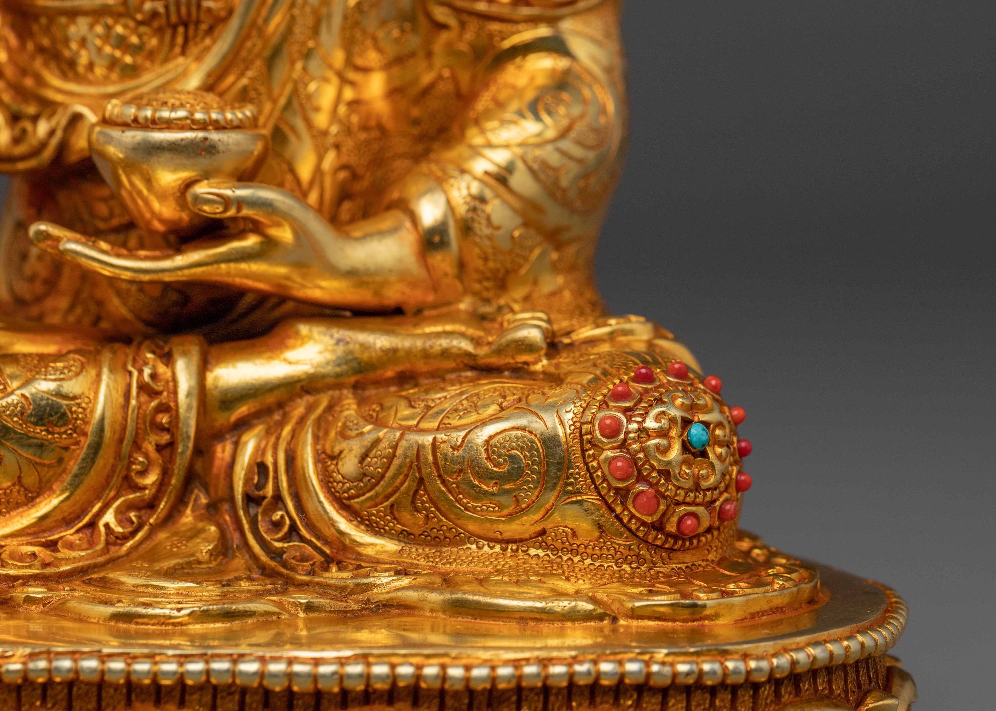 Buddha Enlightenment Statue Shakyamuni | Copper Body 8.1" Sculpture