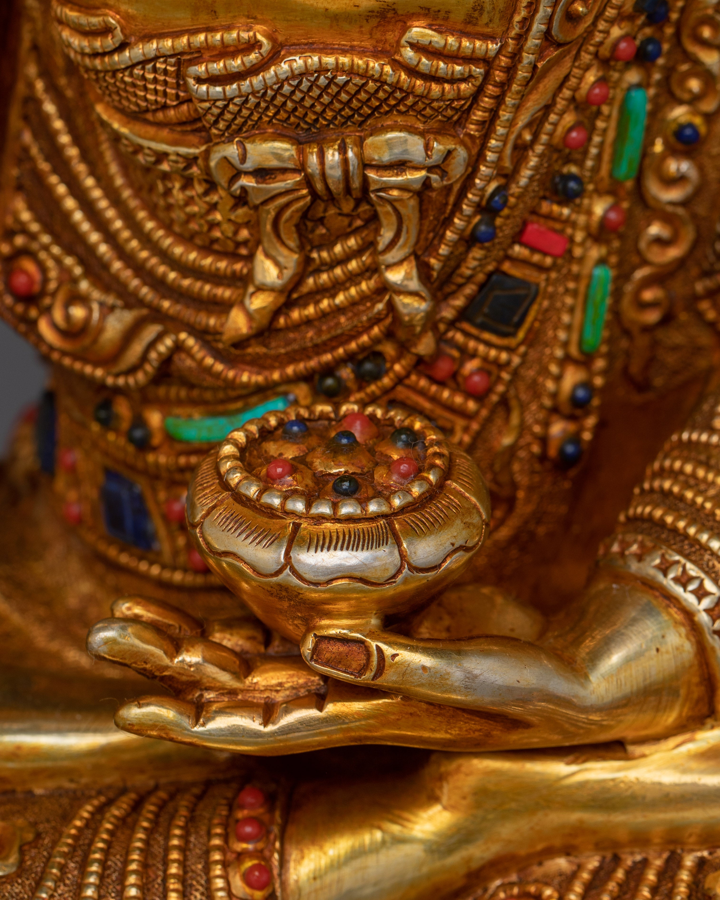 Shakyamuni Buddha with Gold Copper Body | Spiritual Decor