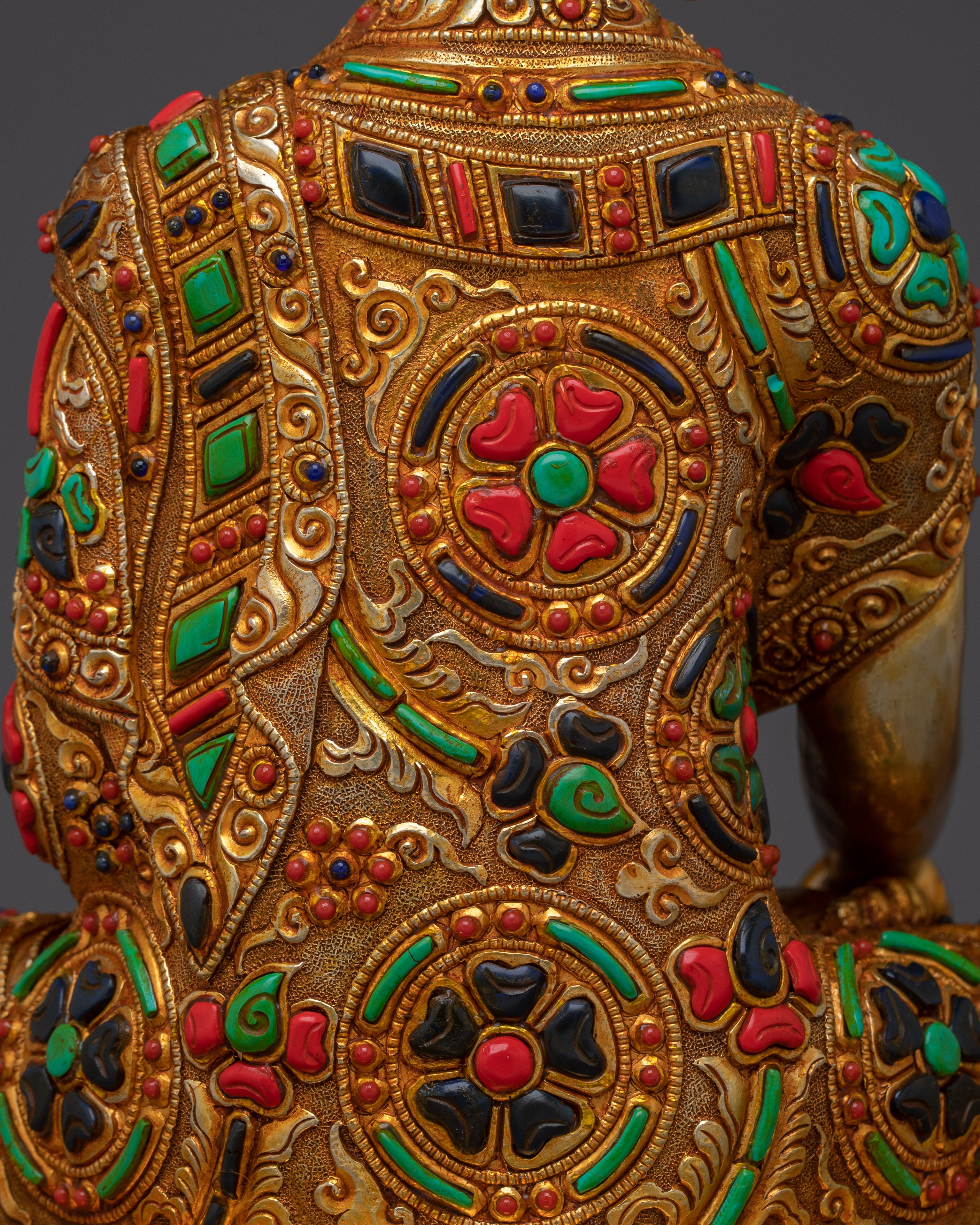 Shakyamuni Buddha with Gold Copper Body | Spiritual Decor