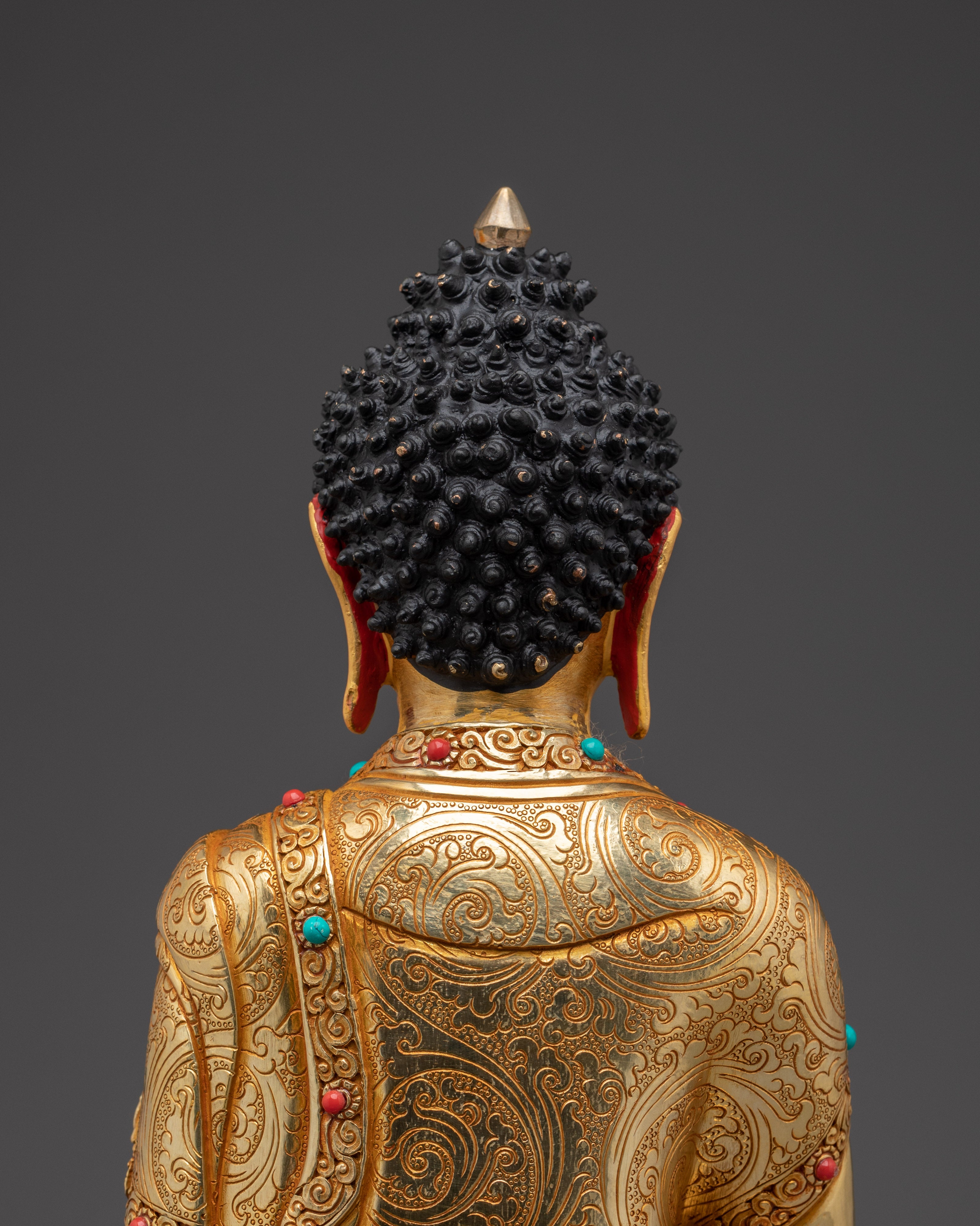 Serene Amitabha Buddha Golden Statue | Dharmakara - 48 Great Vows