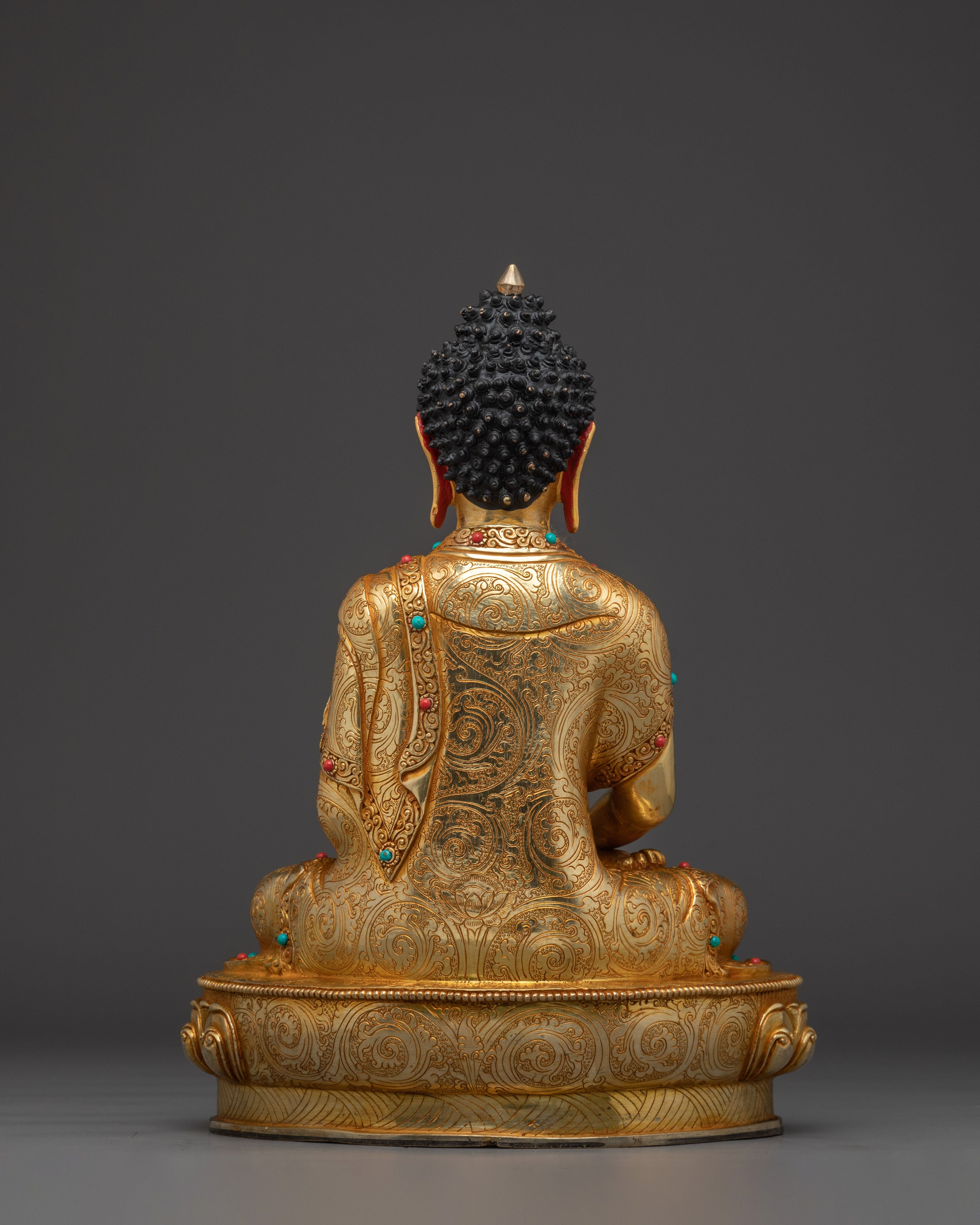 Serene Amitabha Buddha Golden Statue | Dharmakara - 48 Great Vows