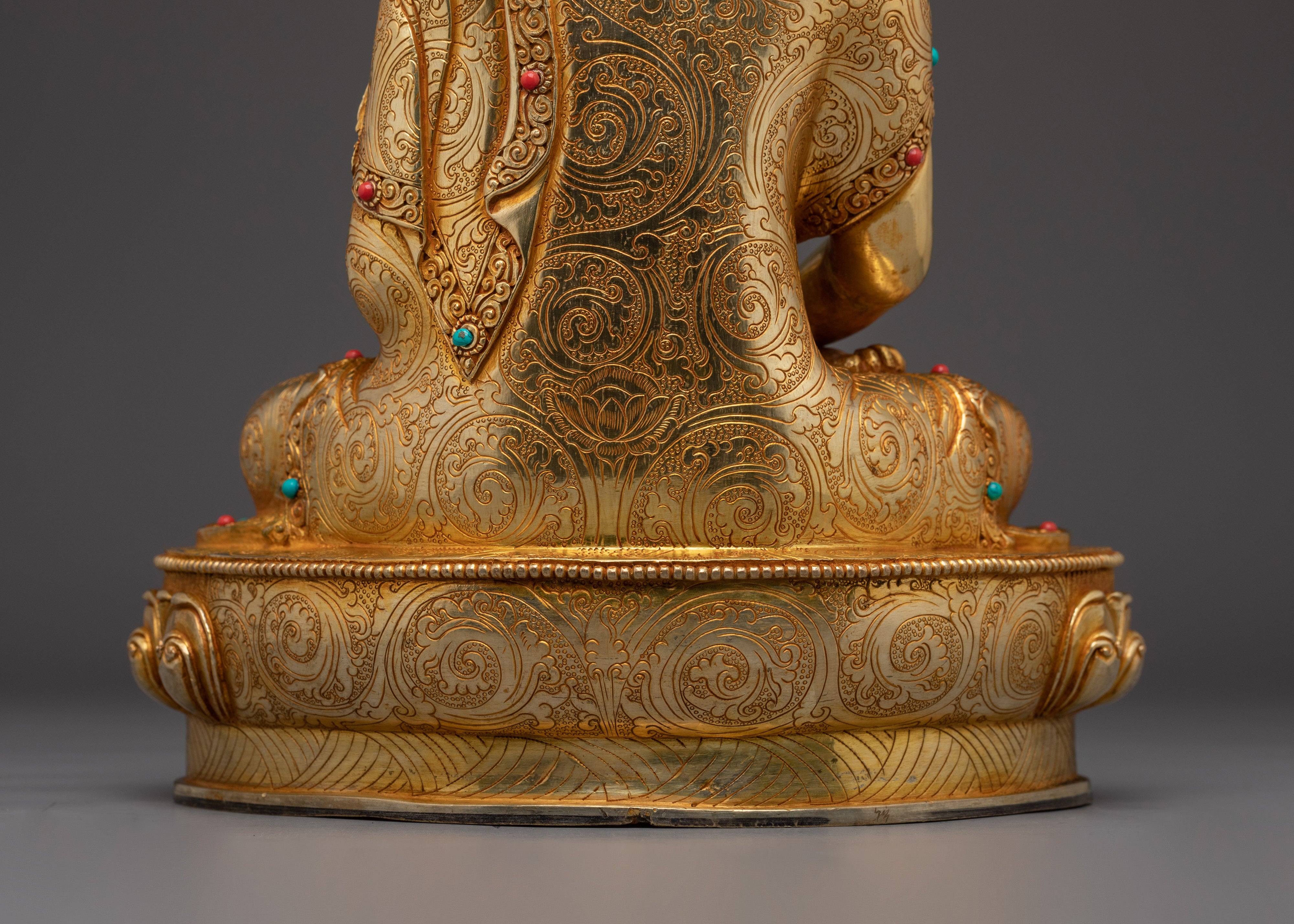 Serene Amitabha Buddha Golden Statue | Dharmakara - 48 Great Vows