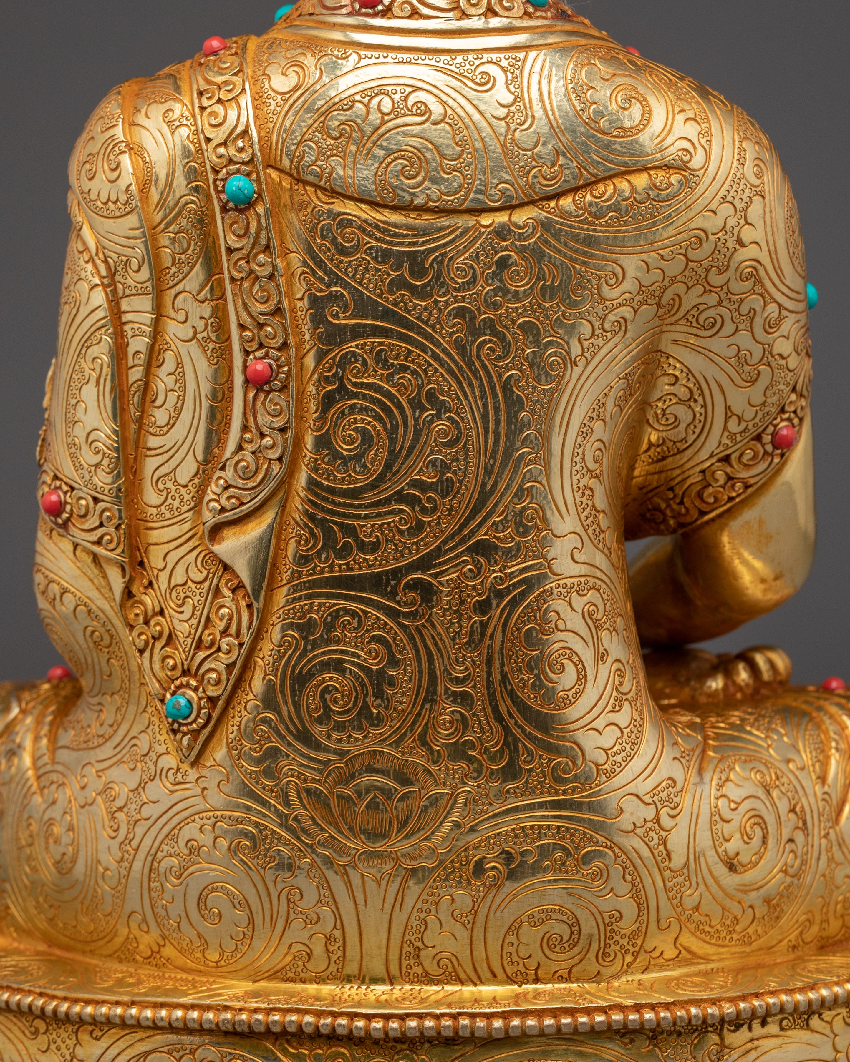 Serene Amitabha Buddha Golden Statue | Dharmakara - 48 Great Vows