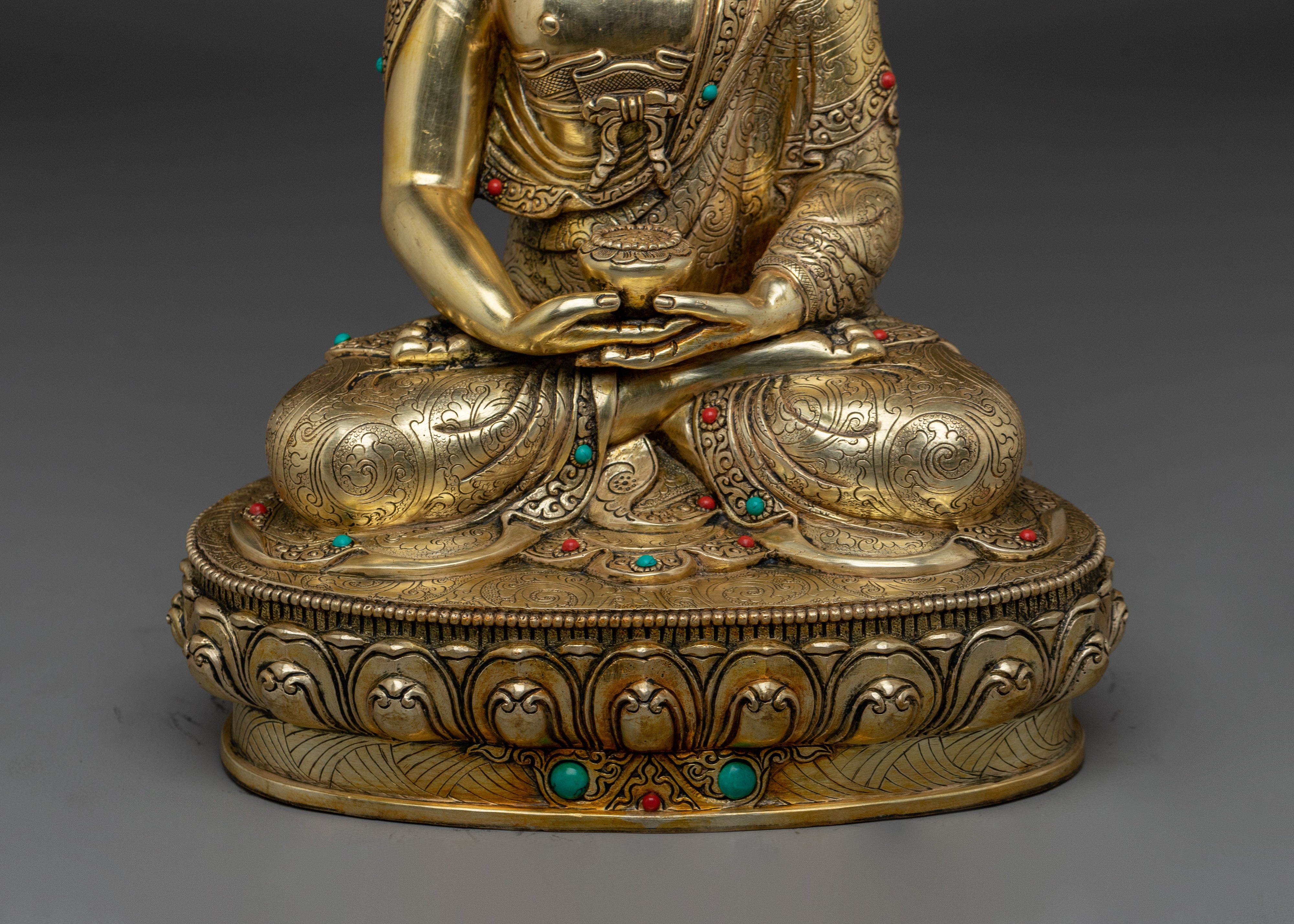 Amitabha Buddha Peaceful Light Copper Statue | Himalayan Handmade Artwork