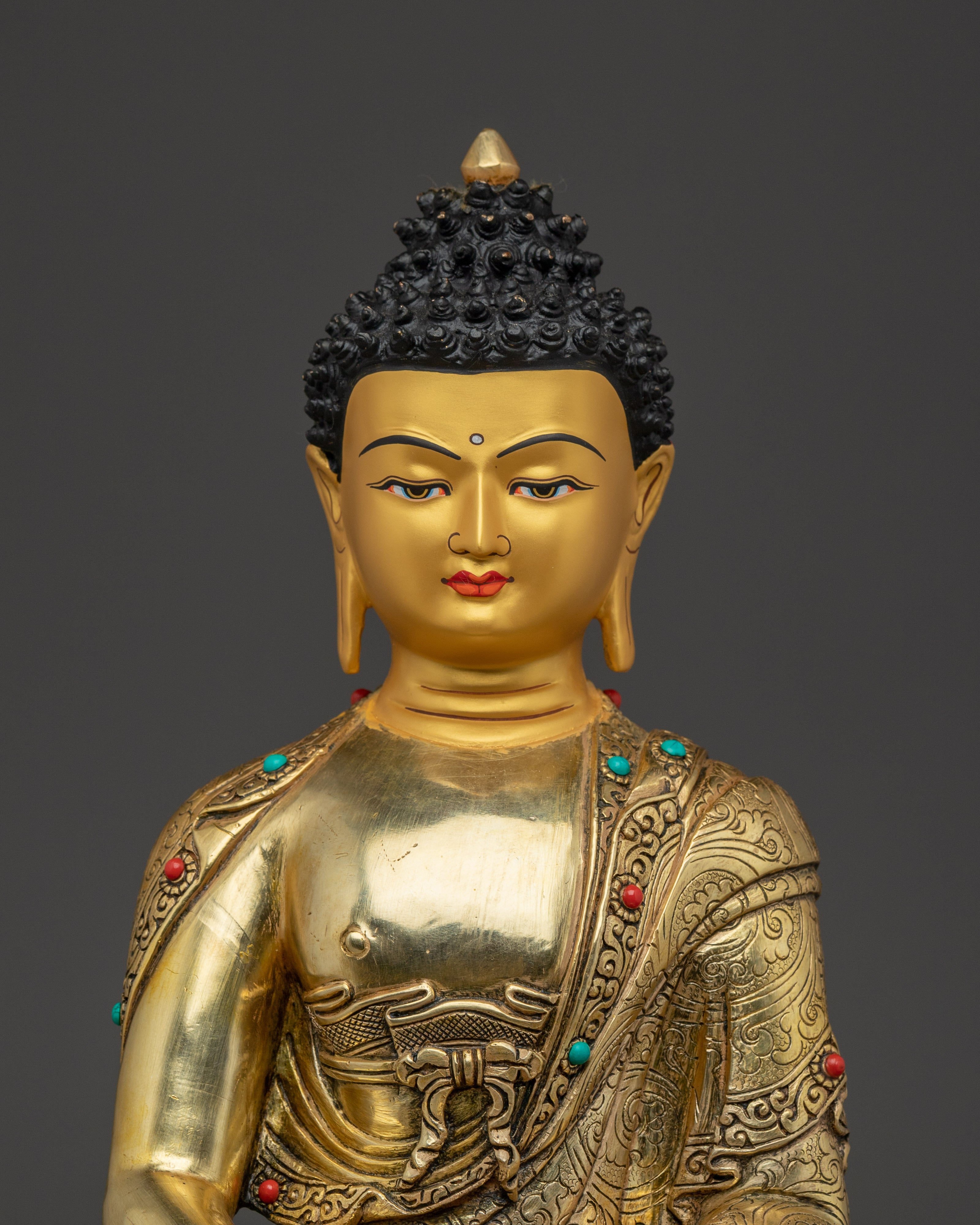 Amitabha Buddha Peaceful Light Copper Statue | Himalayan Handmade Artwork
