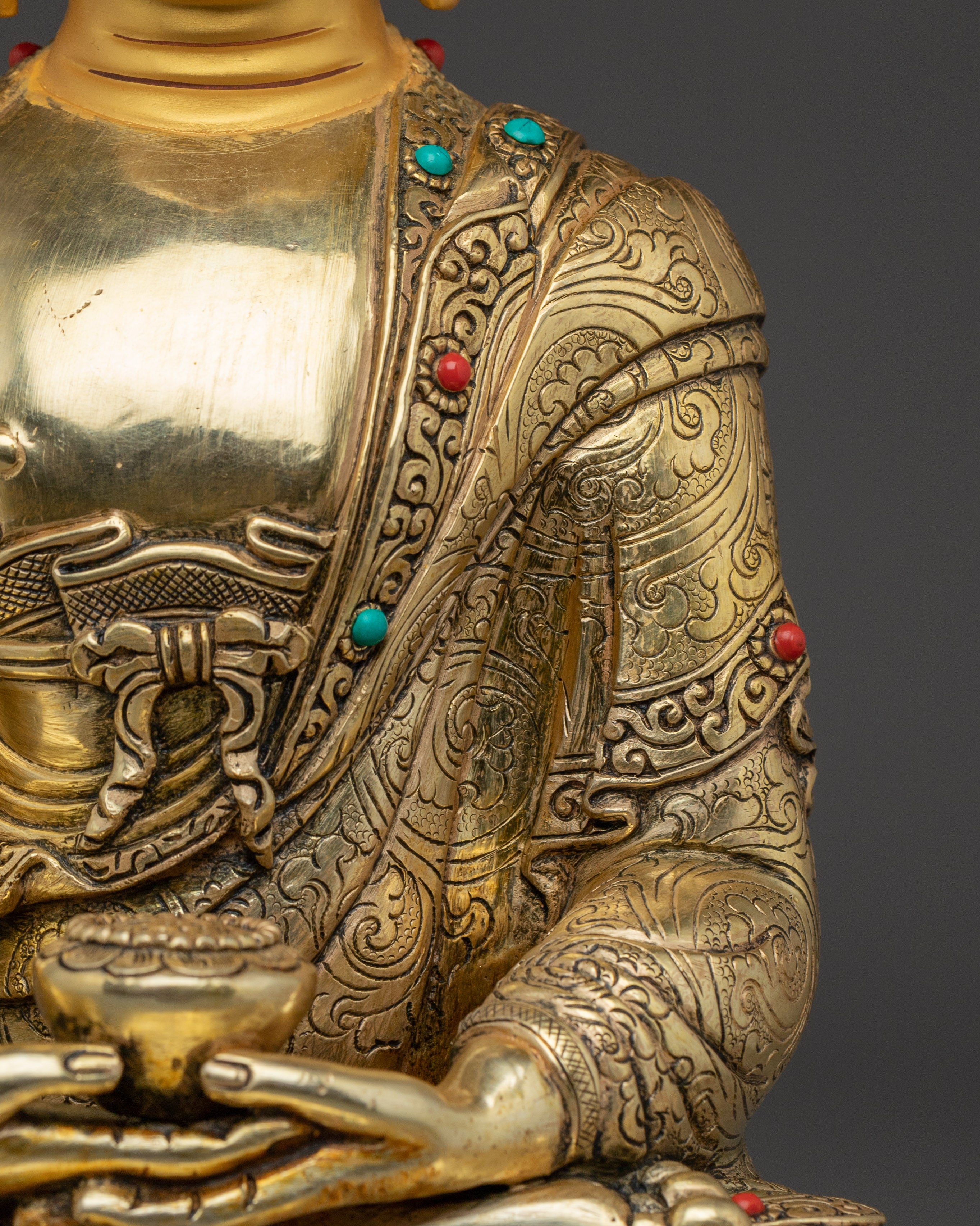 Amitabha Buddha Peaceful Light Copper Statue | Himalayan Handmade Artwork