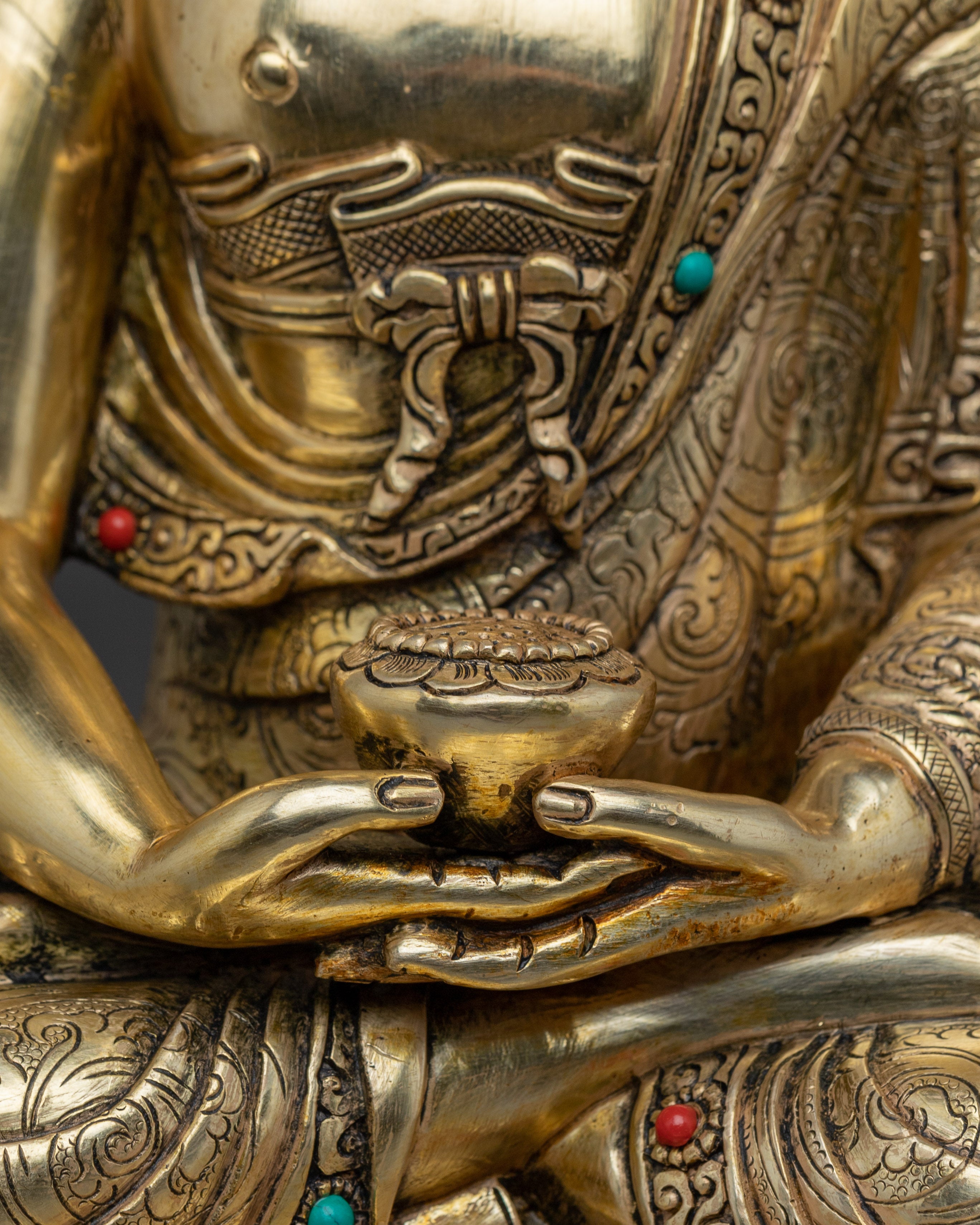 Amitabha Buddha Peaceful Light Copper Statue | Himalayan Handmade Artwork