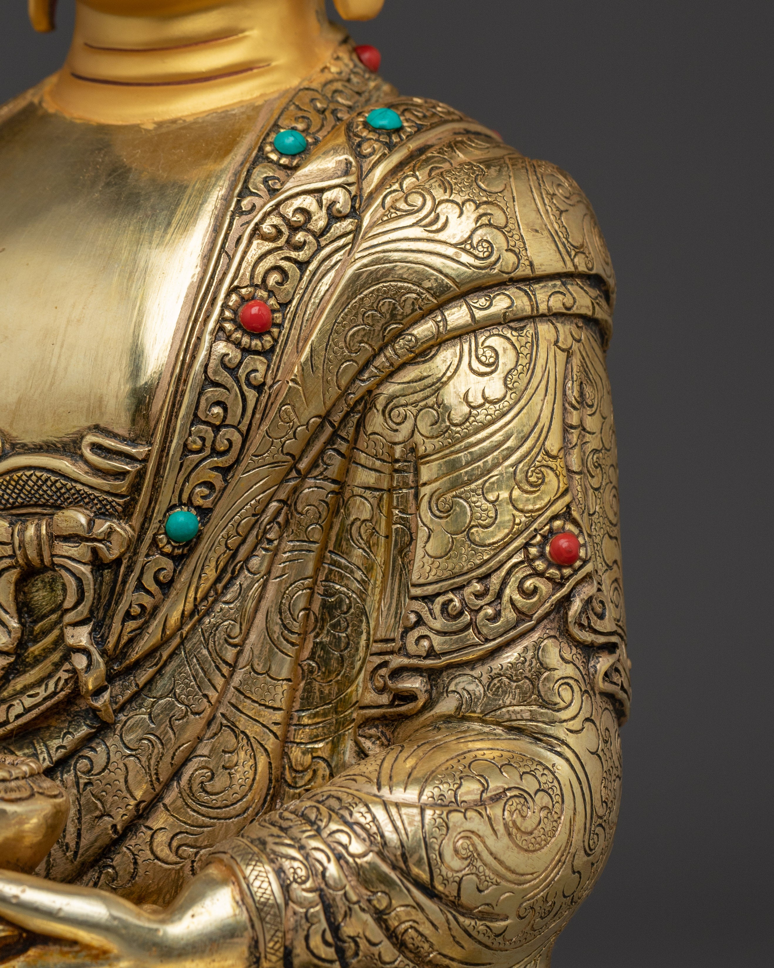 Amitabha Buddha Peaceful Light Copper Statue | Himalayan Handmade Artwork