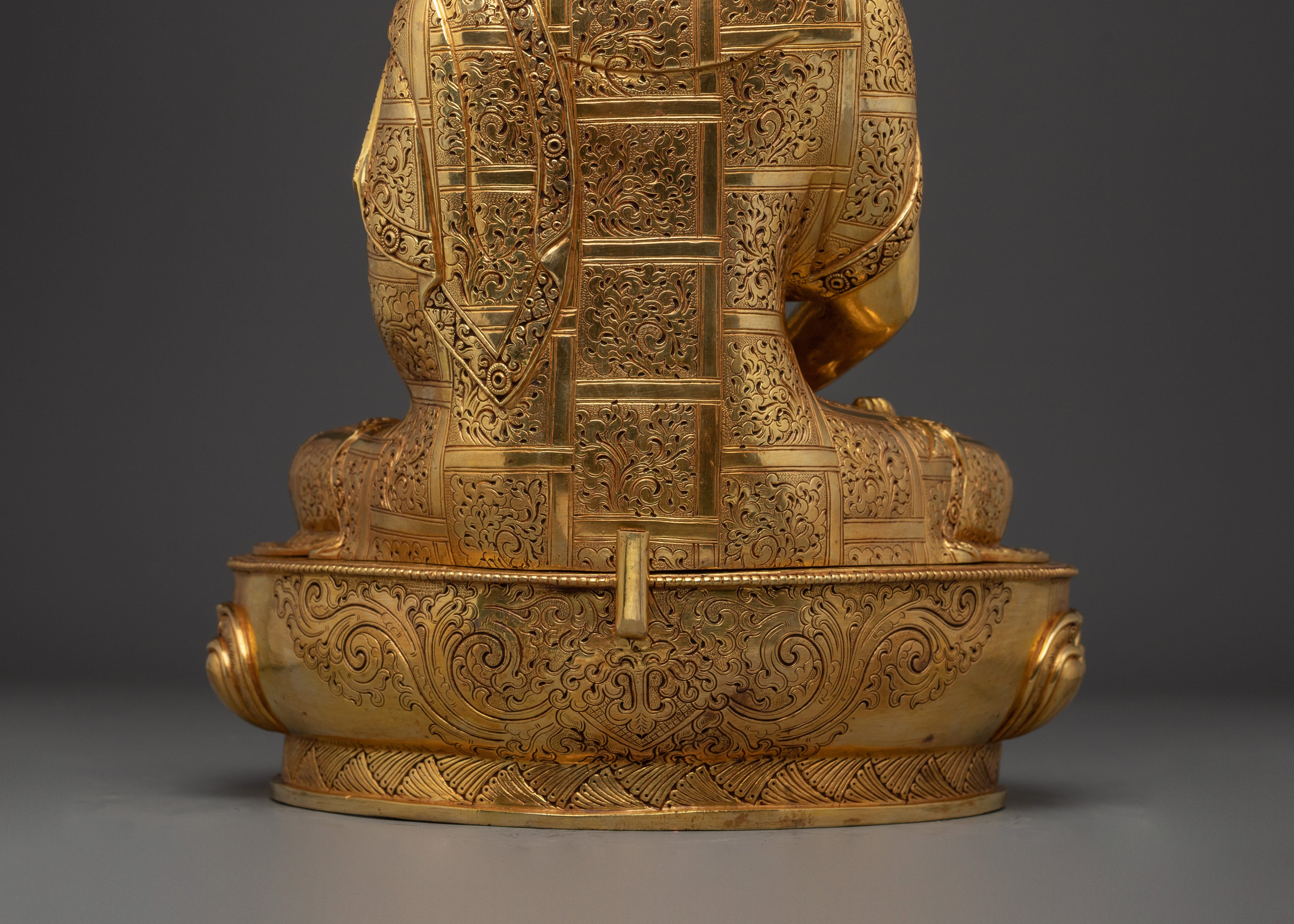 Amitabha Buddha Golden Handmade Copper Statue | 48 Great Vows Buddha