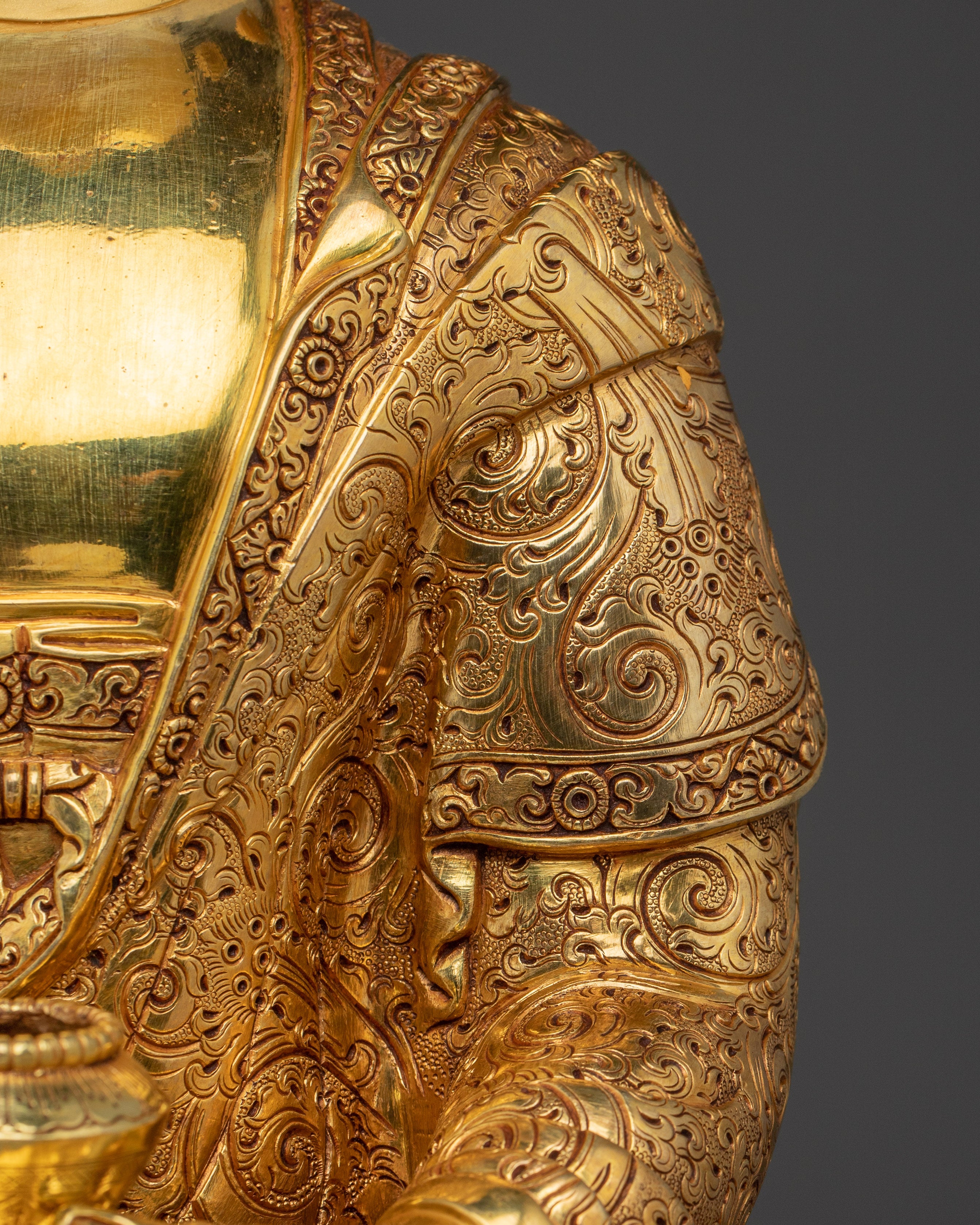 Serene Amitabha Buddha Golden Copper Statue | Ruler of the Pure land