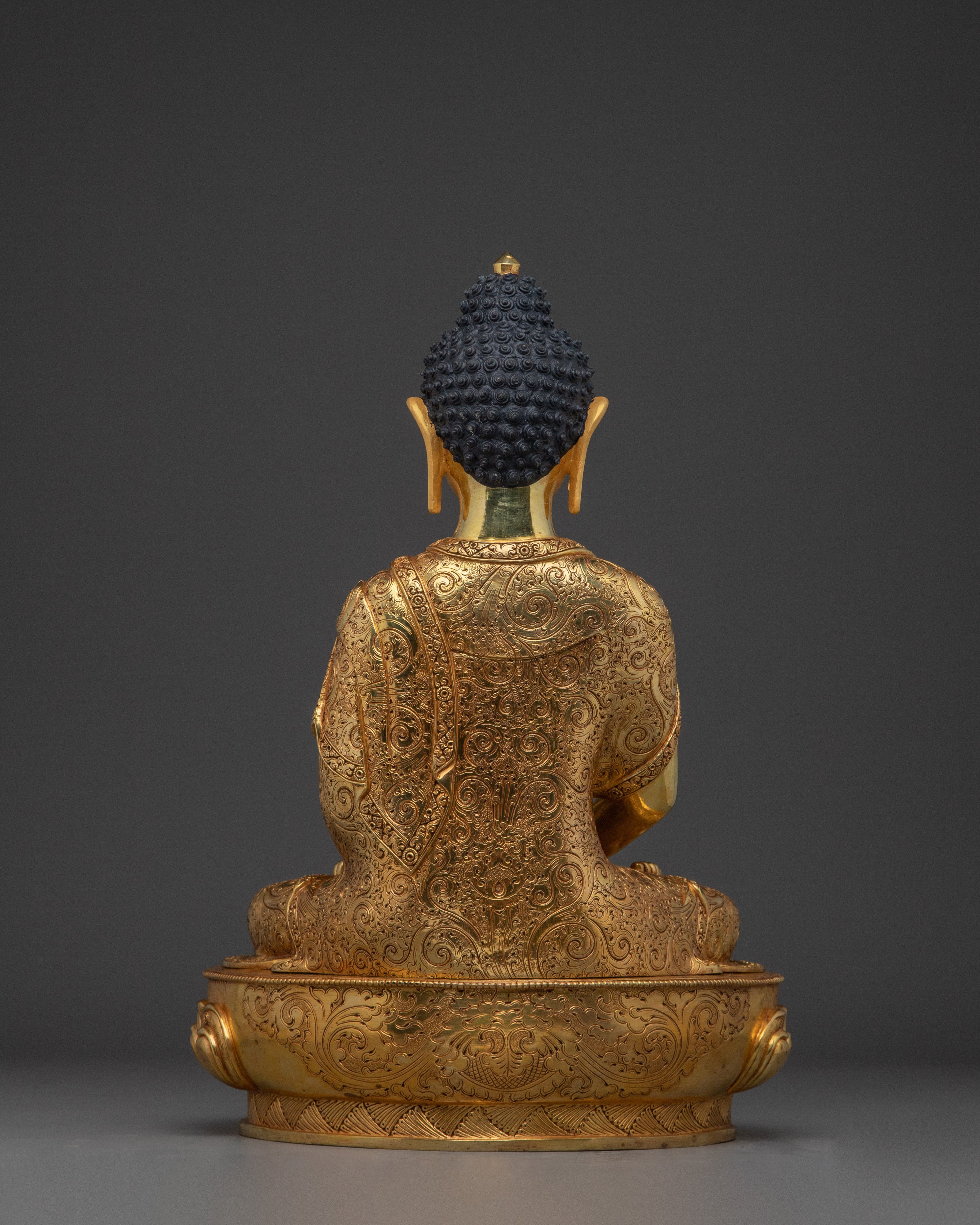 Serene Amitabha Buddha Golden Copper Statue | Ruler of the Pure land