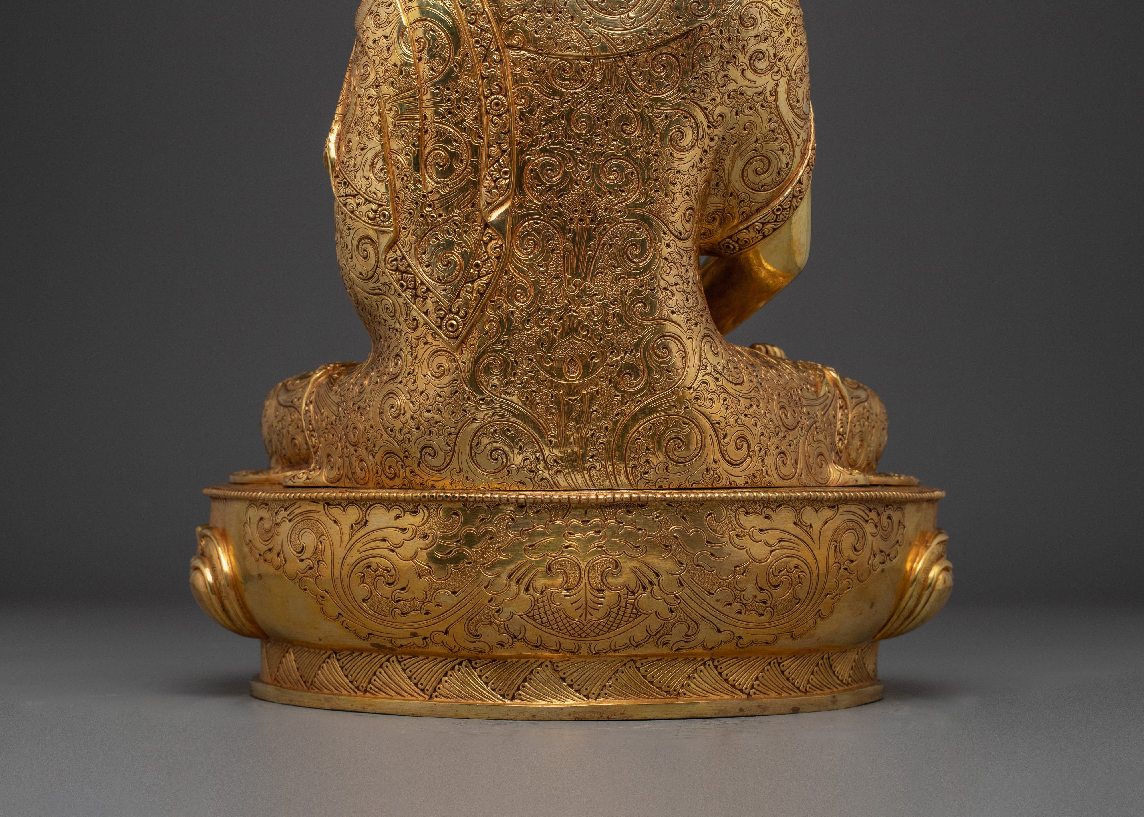 Serene Amitabha Buddha Golden Copper Statue | Ruler of the Pure land