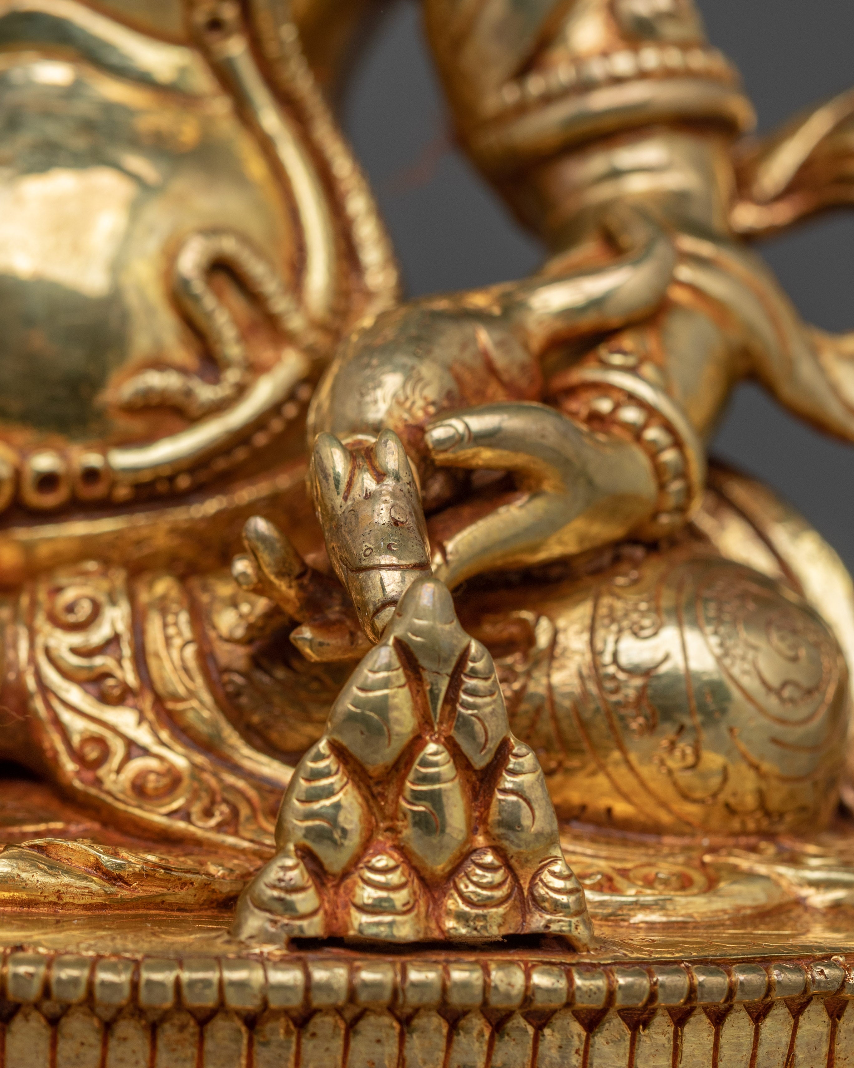 Powerful Wealth Deity Dzambhala Statue | 24K Gold Gilded Statue