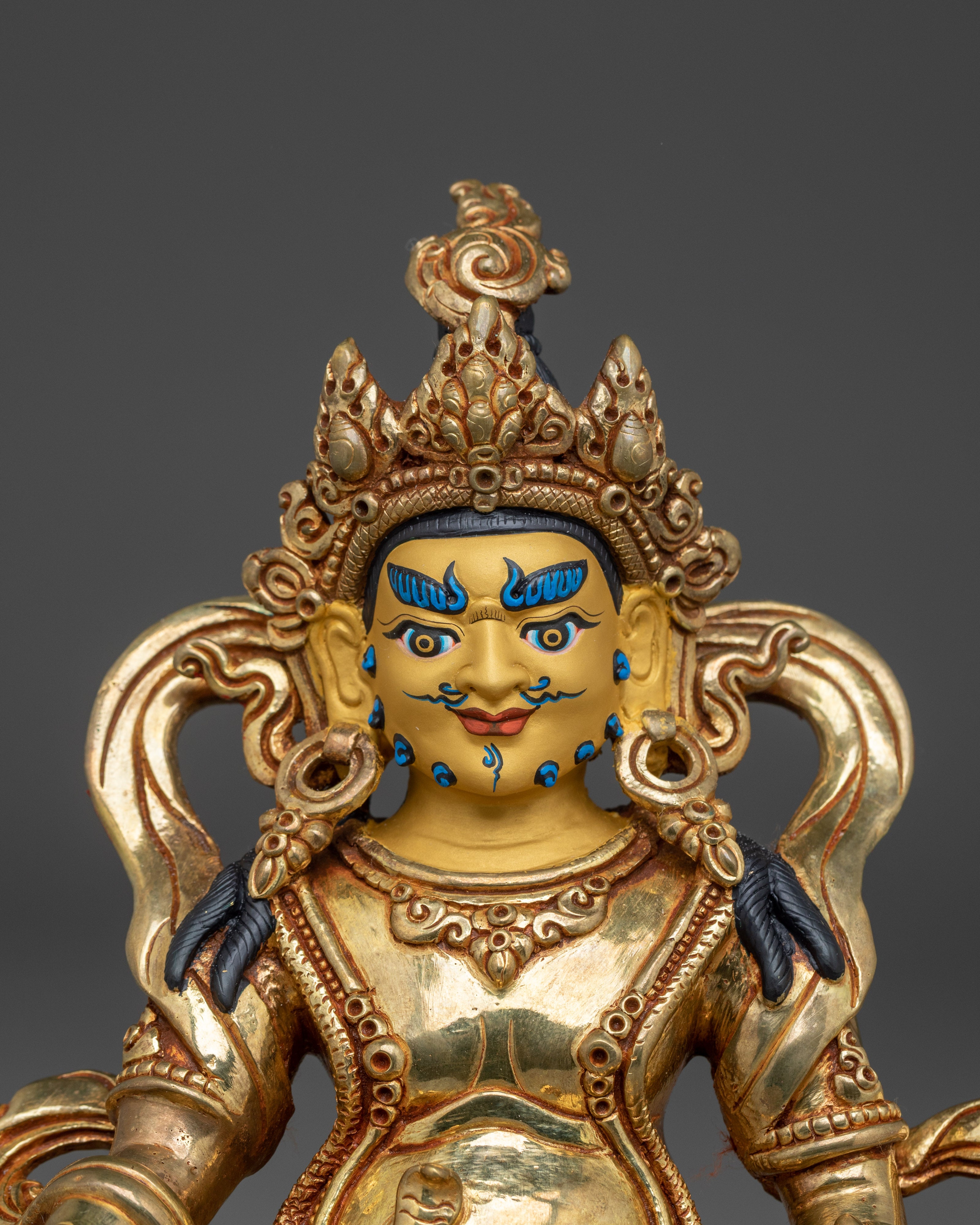 Powerful Wealth Deity Dzambhala Statue | 24K Gold Gilded Statue