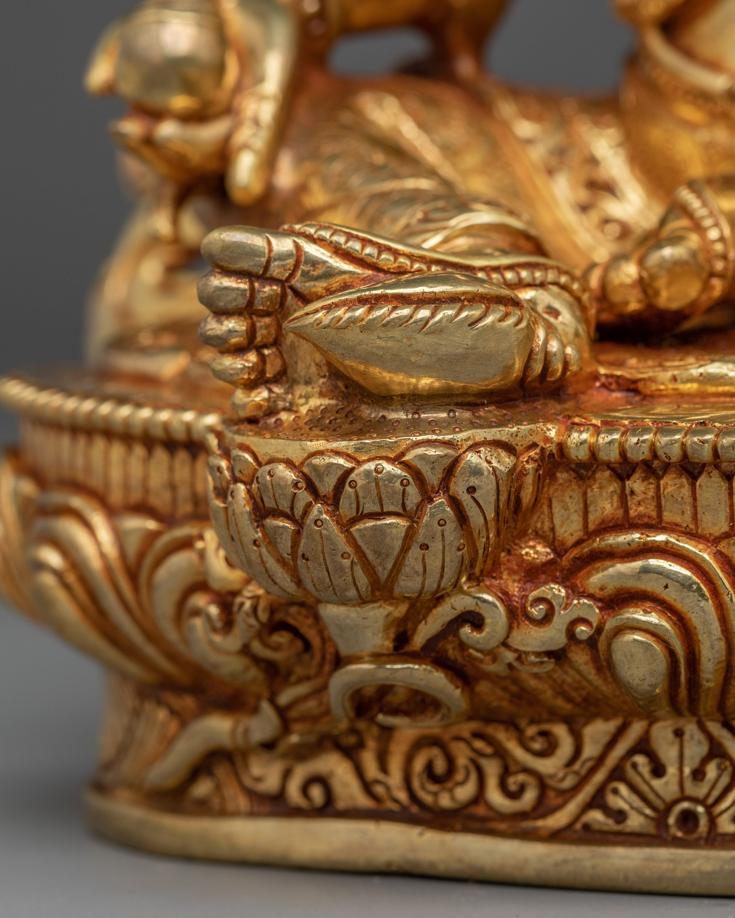 Powerful Wealth Deity Dzambhala Statue | 24K Gold Gilded Statue