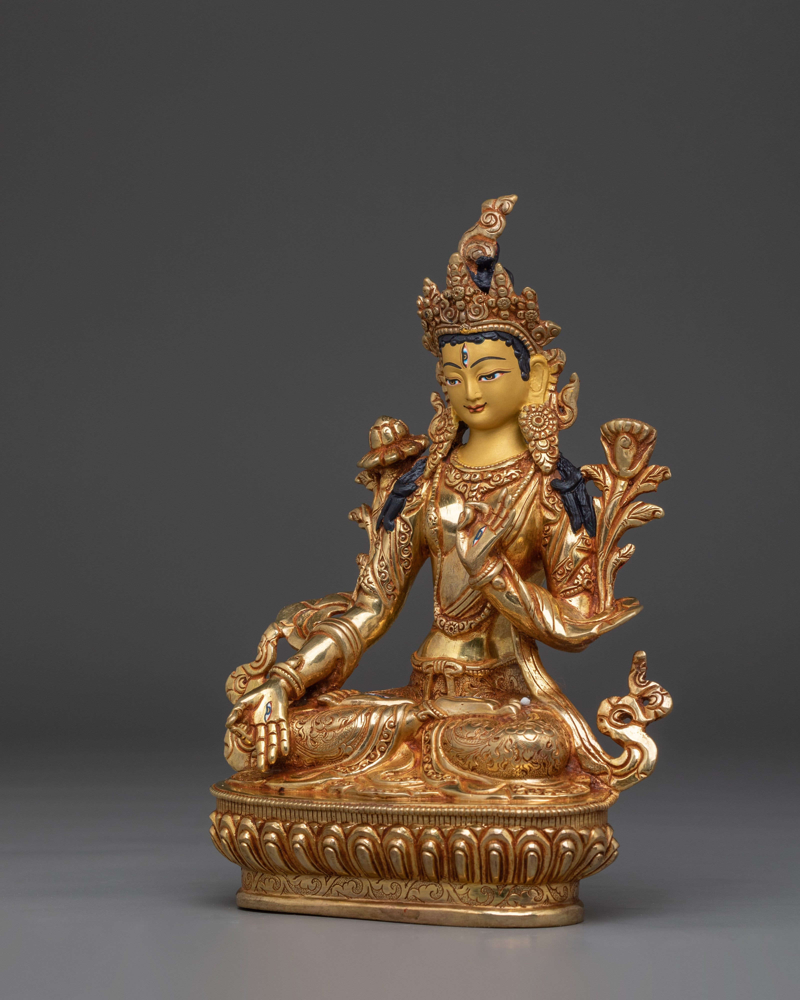 Serene White Tara Copper Statue | Sita Tara Himalayan Artwork