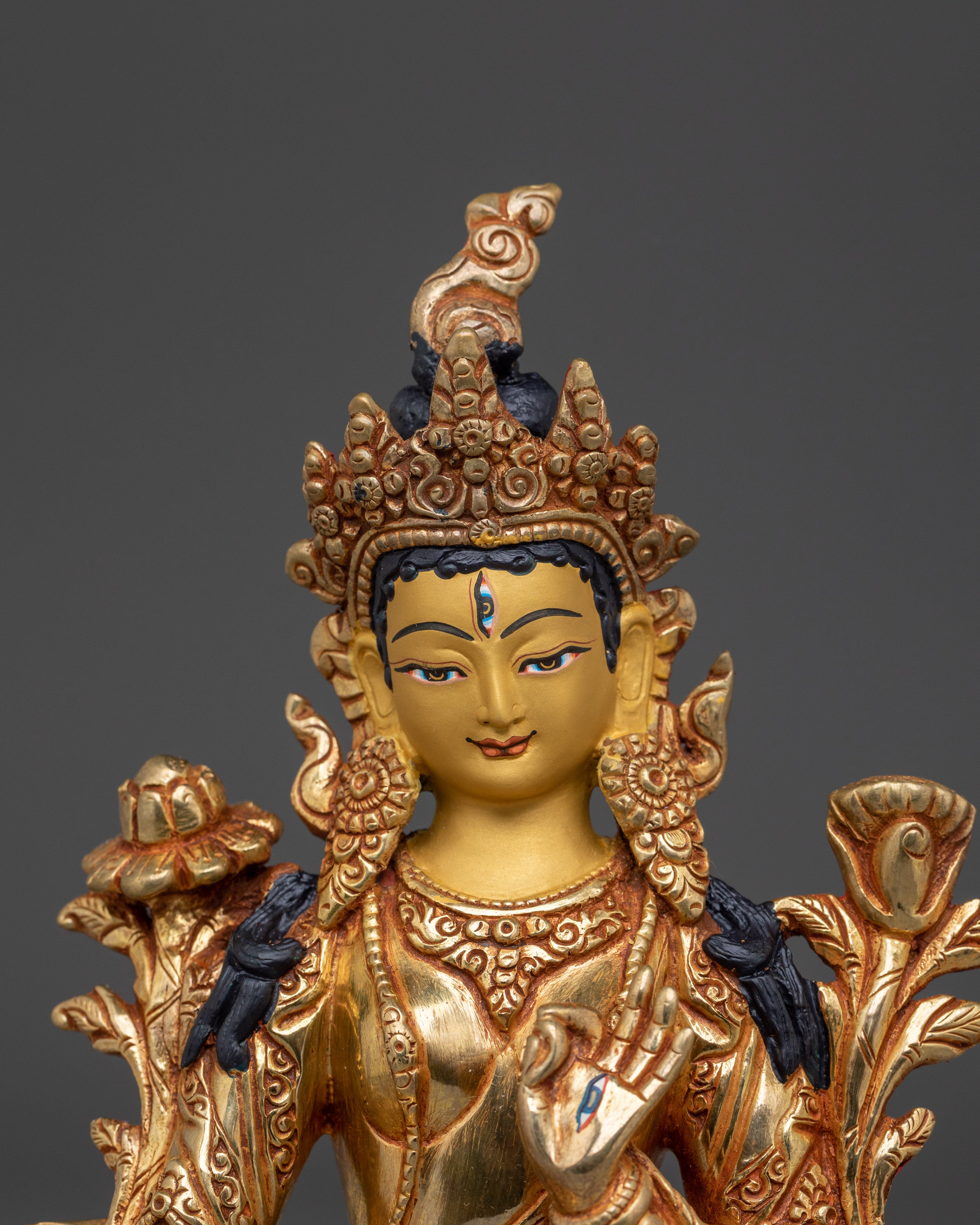 Serene White Tara Copper Statue | Sita Tara Himalayan Artwork
