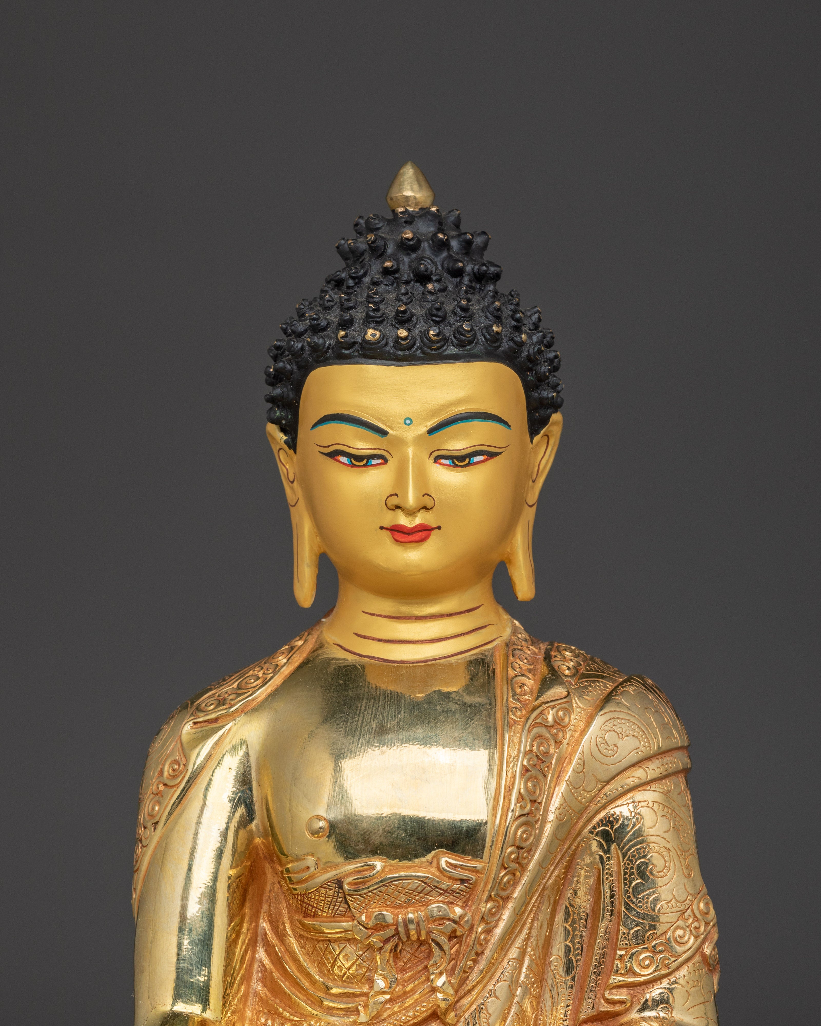 Peaceful Shakyamuni Buddha Copper Statue | Gautama Buddha Artwork