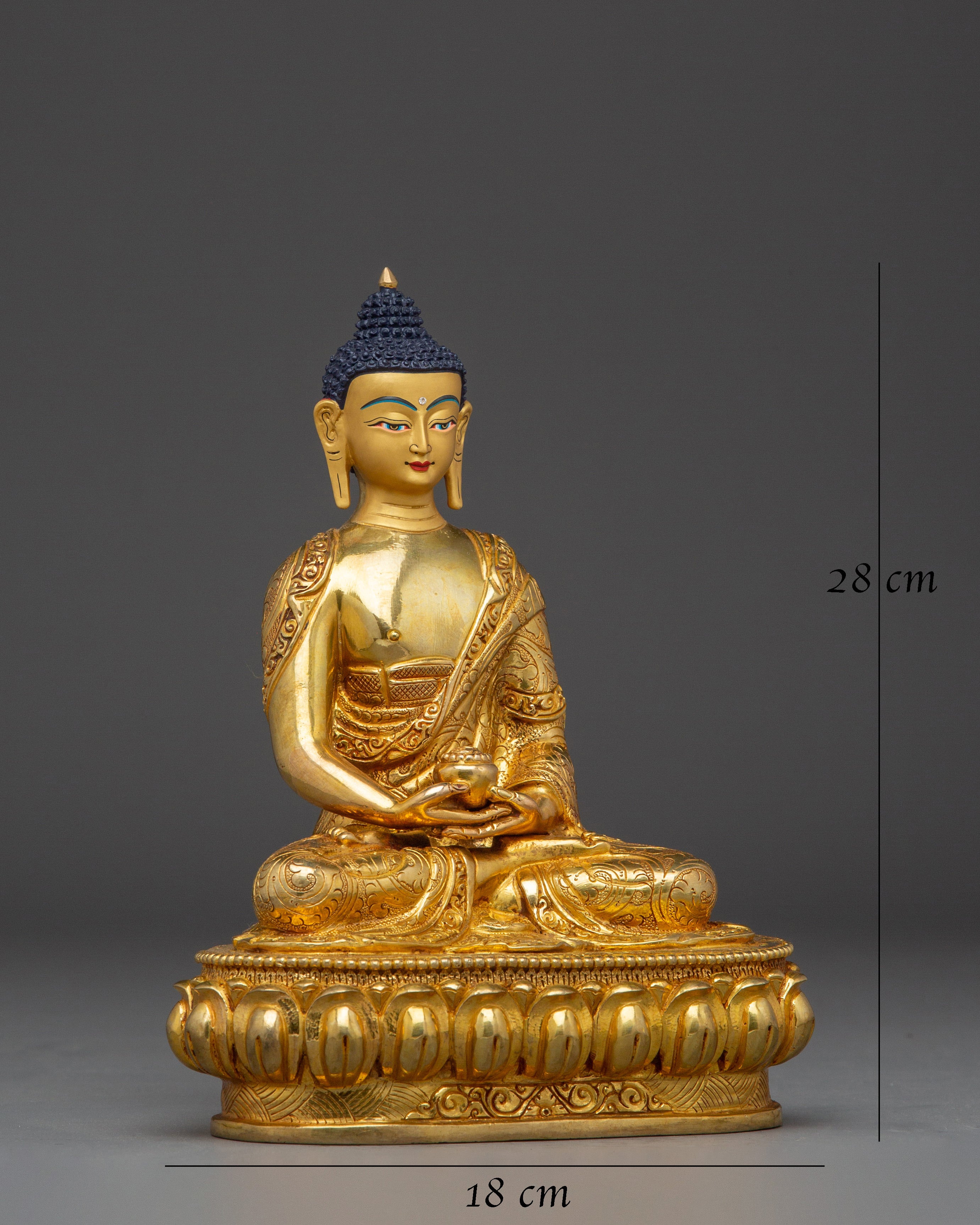 Serene Amitabha Buddha Copper Statue | 48 Great Vows