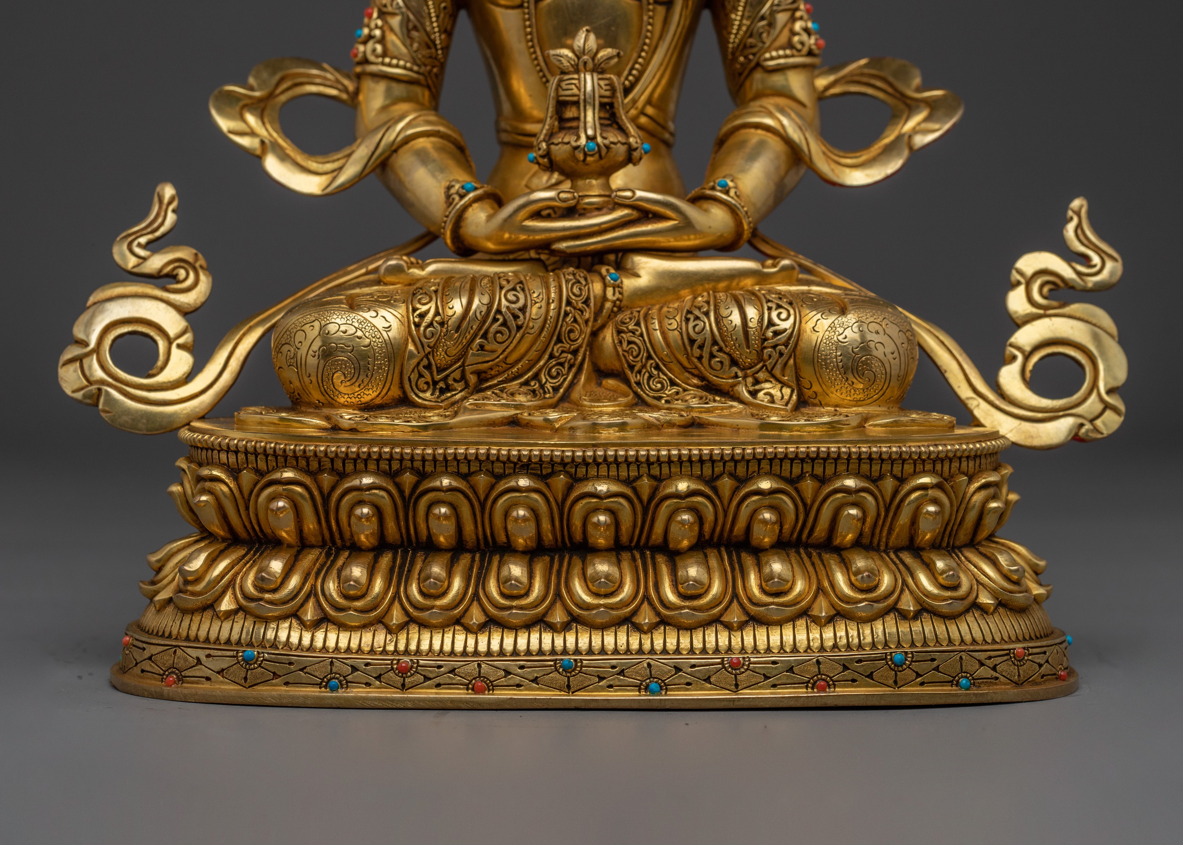 Handcrafted Amitayus copper statue | Meditation and Spiritual Longevity