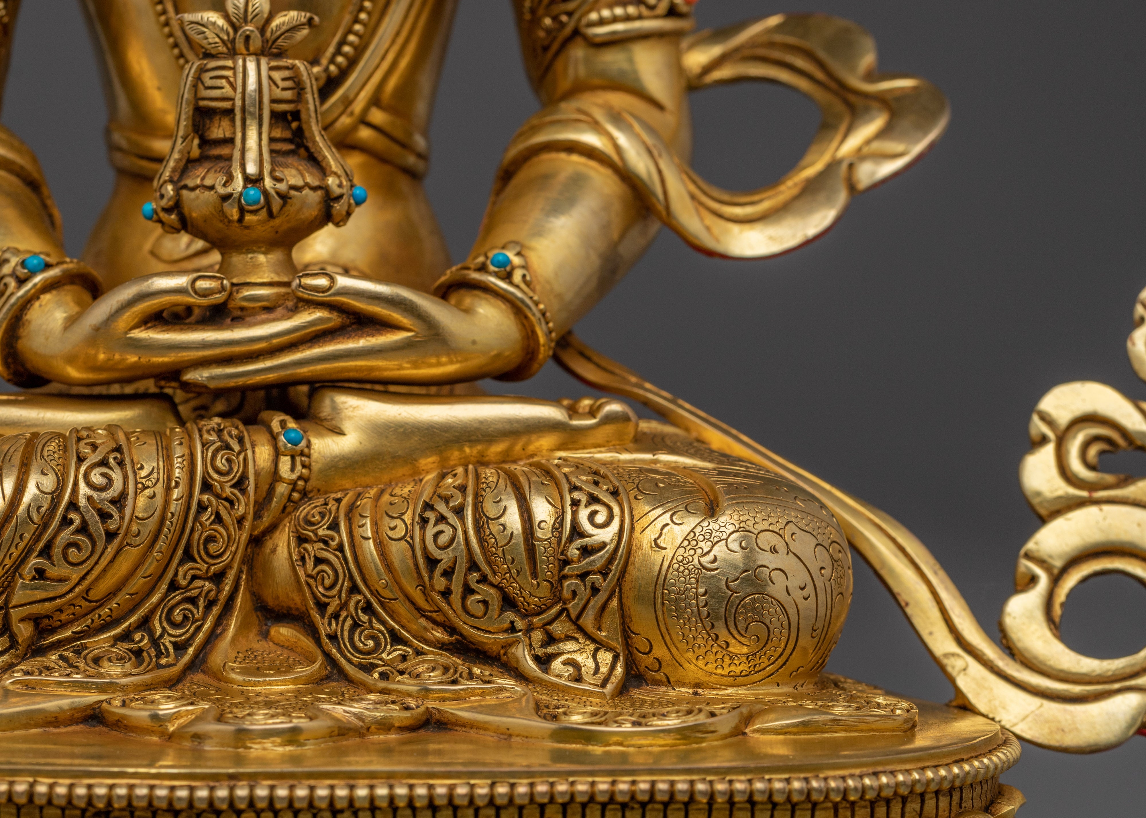 Handcrafted Amitayus copper statue | Meditation and Spiritual Longevity