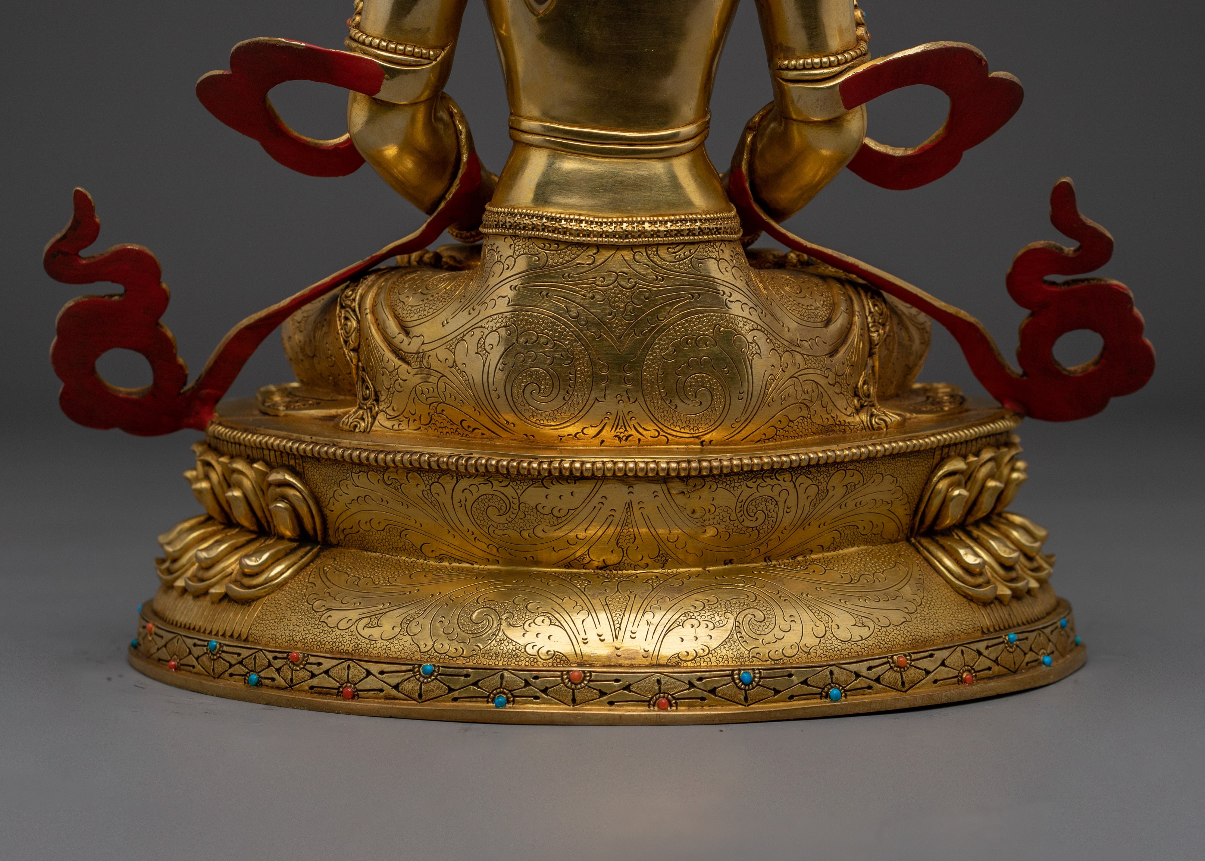 Handcrafted Amitayus copper statue | Meditation and Spiritual Longevity