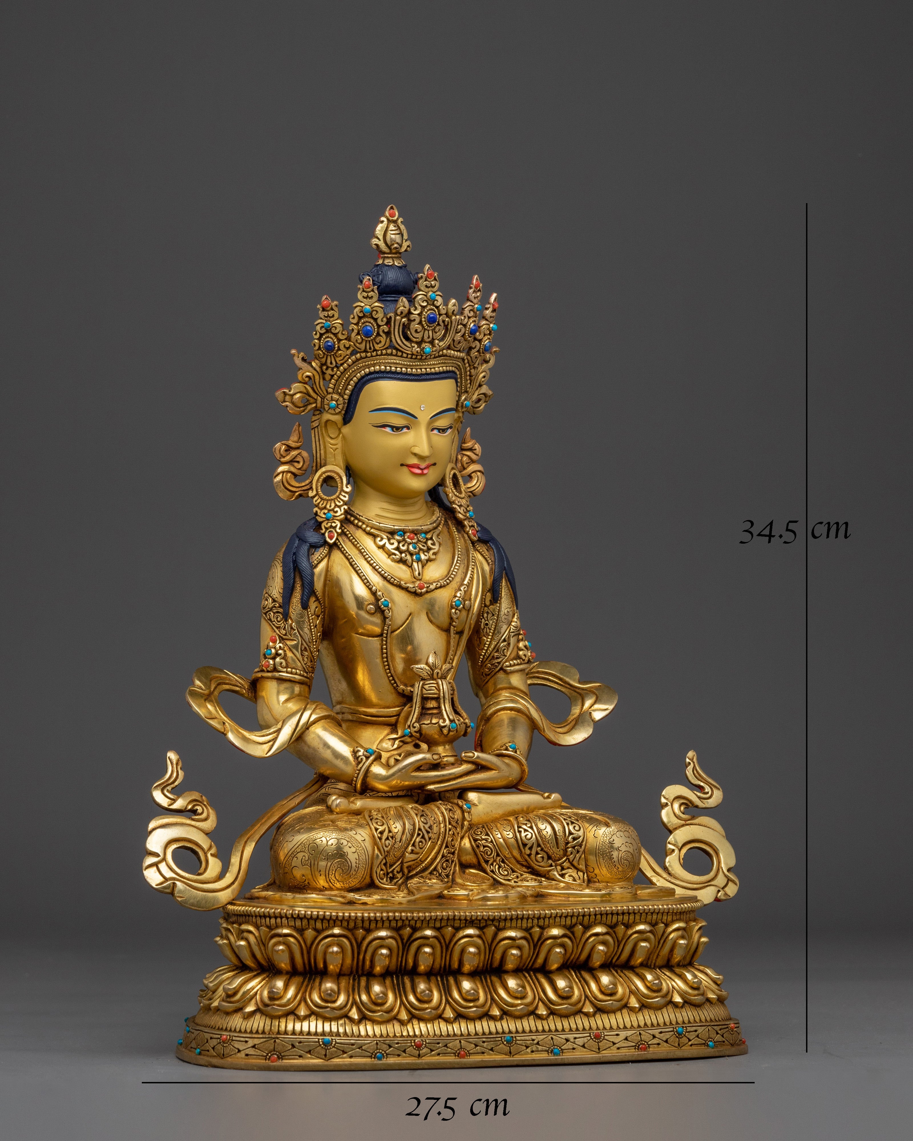 Handcrafted Amitayus copper statue