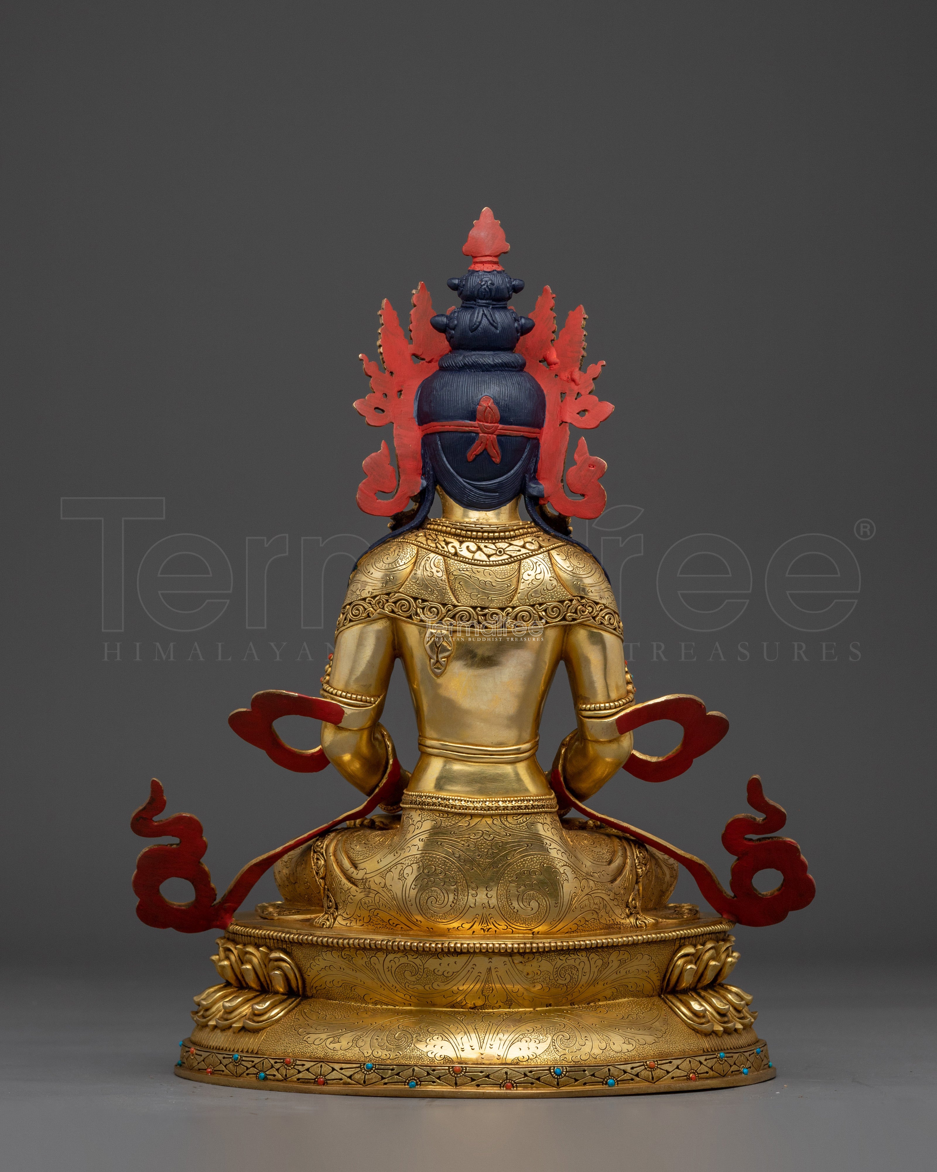 Handcrafted Amitayus copper statue | Meditation and Spiritual Longevity