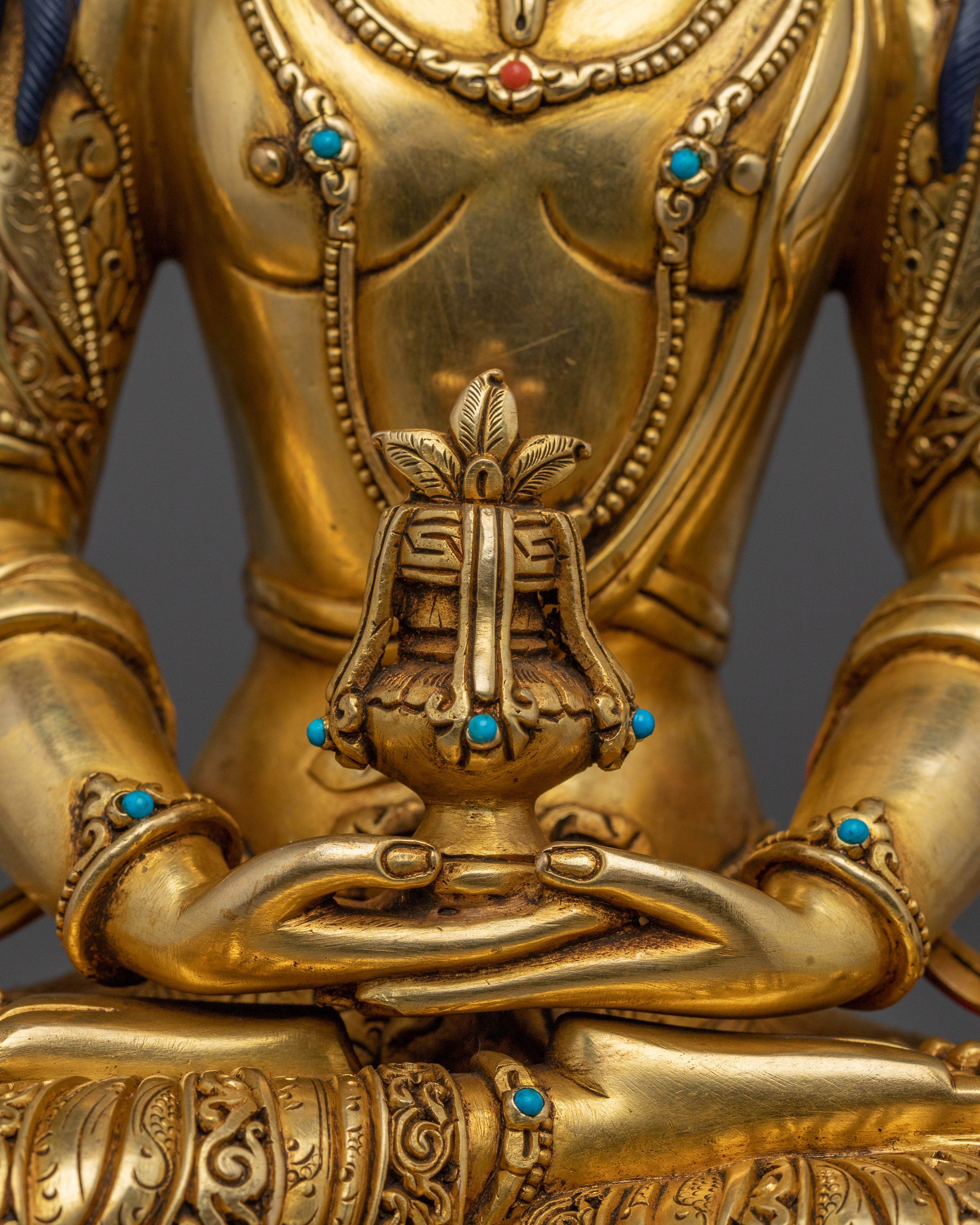 Handcrafted Amitayus copper statue | Meditation and Spiritual Longevity