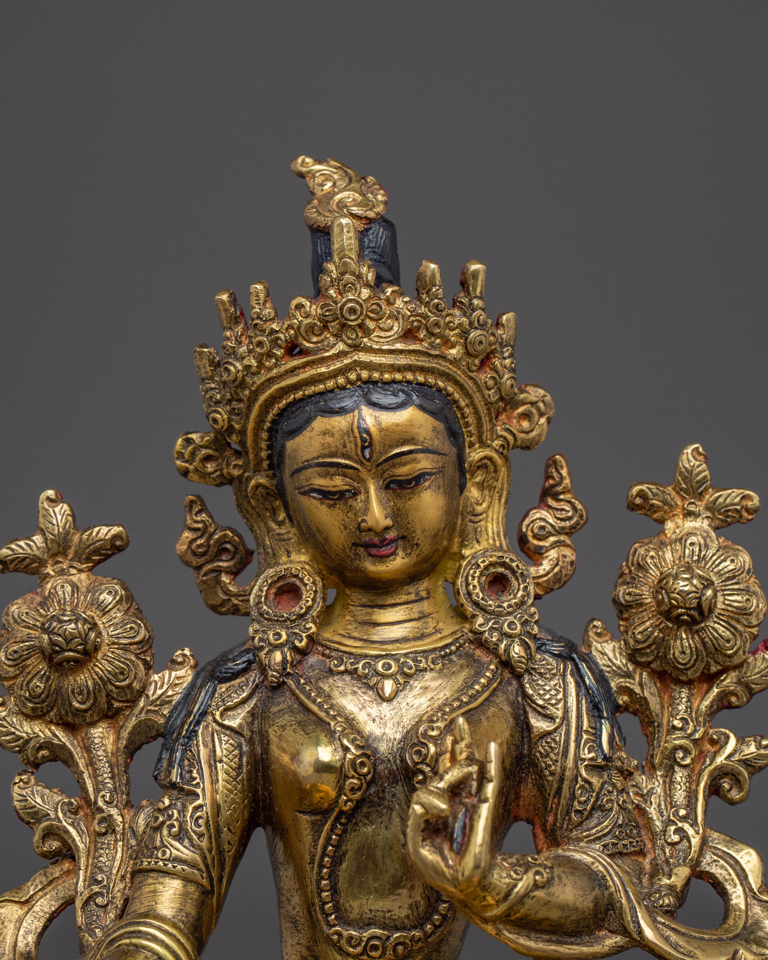 Golden Sita Tara Tibetan Deity Artwork | White Tara - Healing Deity