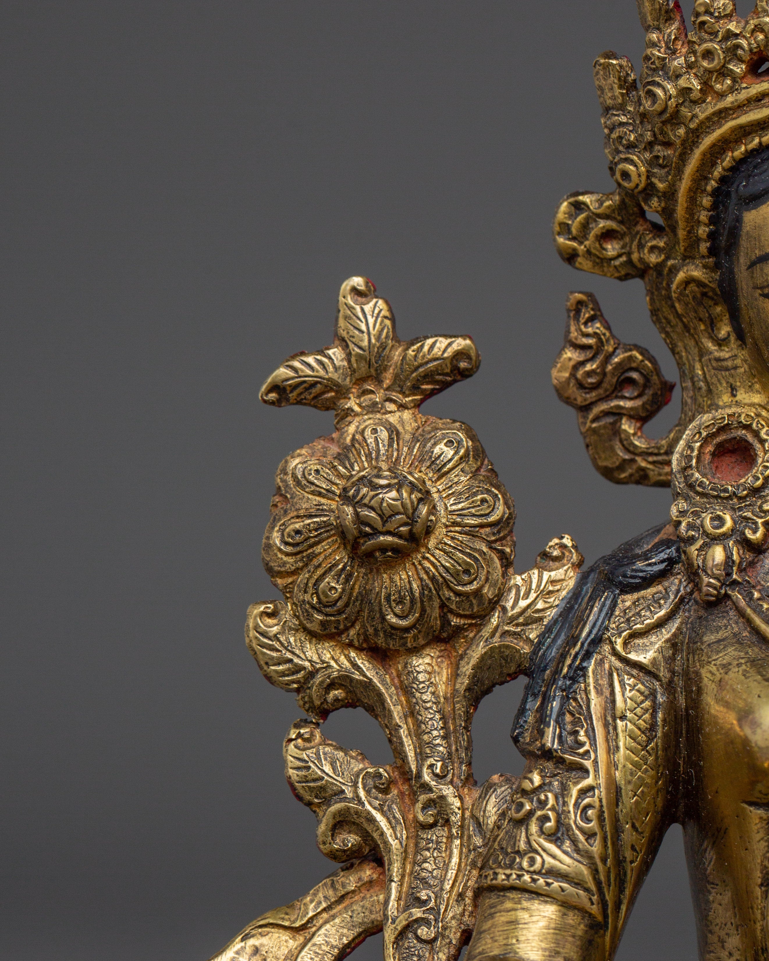 Golden Sita Tara Tibetan Deity Artwork | White Tara - Healing Deity