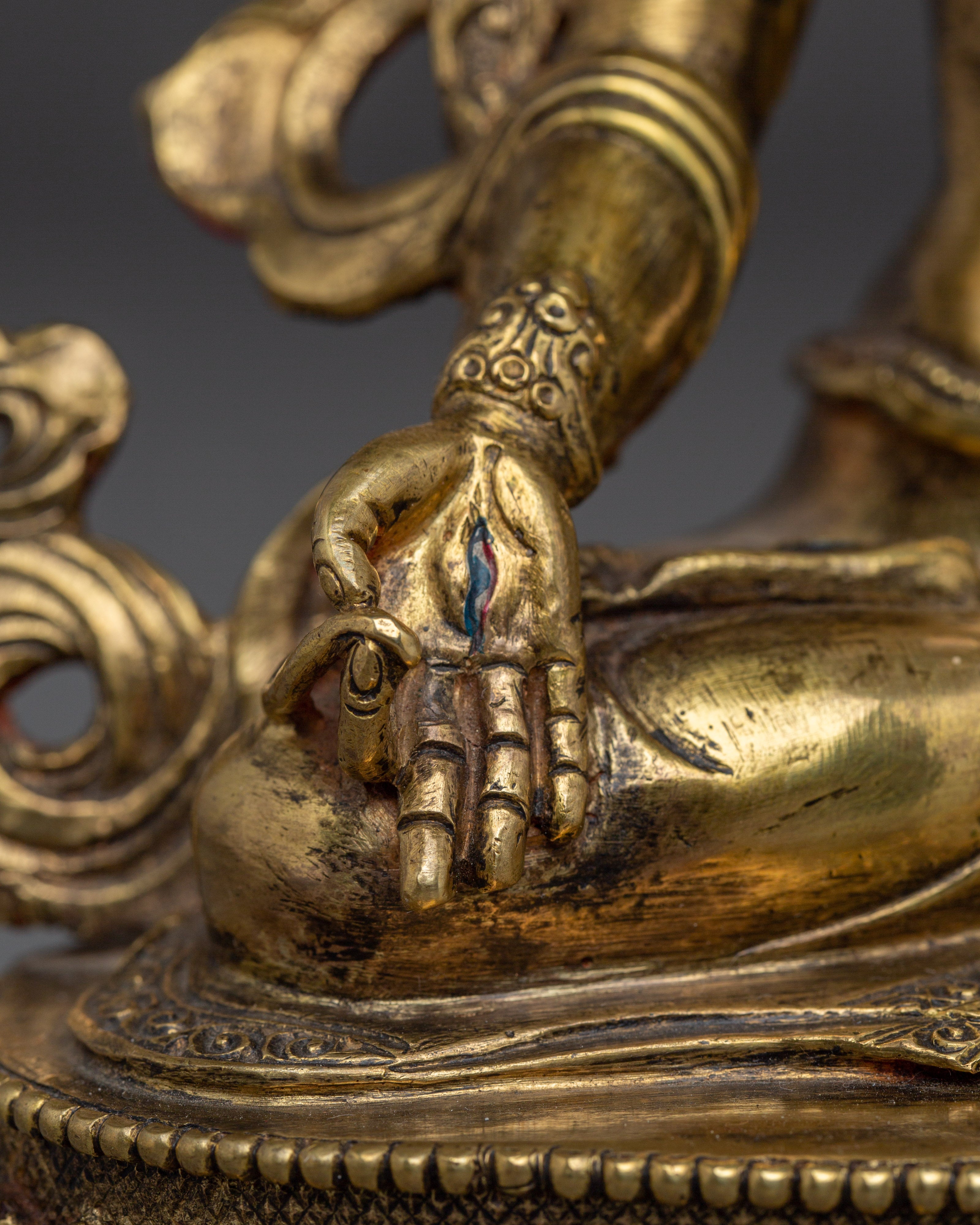 Golden Sita Tara Tibetan Deity Artwork | White Tara - Healing Deity