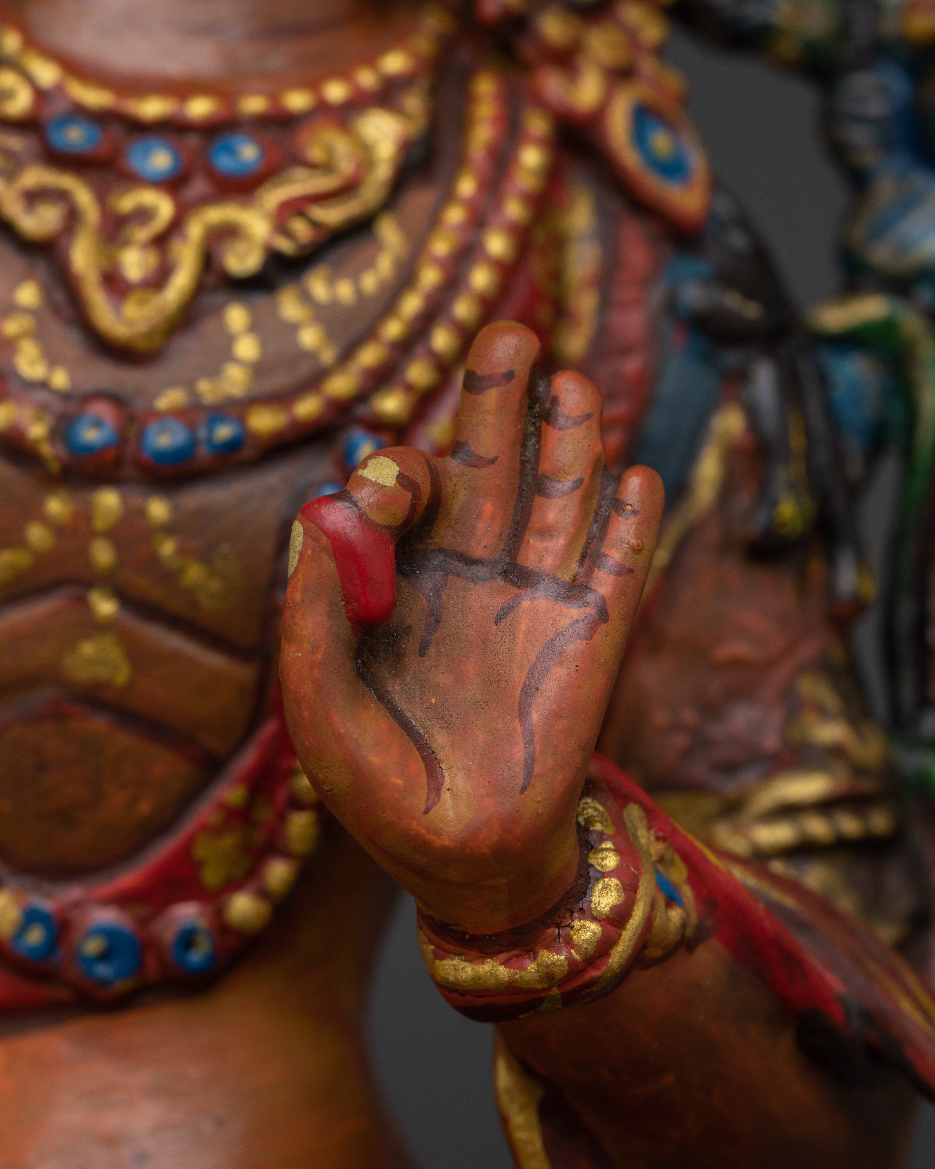 Manjushri Handcrafted Colourful Statue | Embodiment of Wisdom