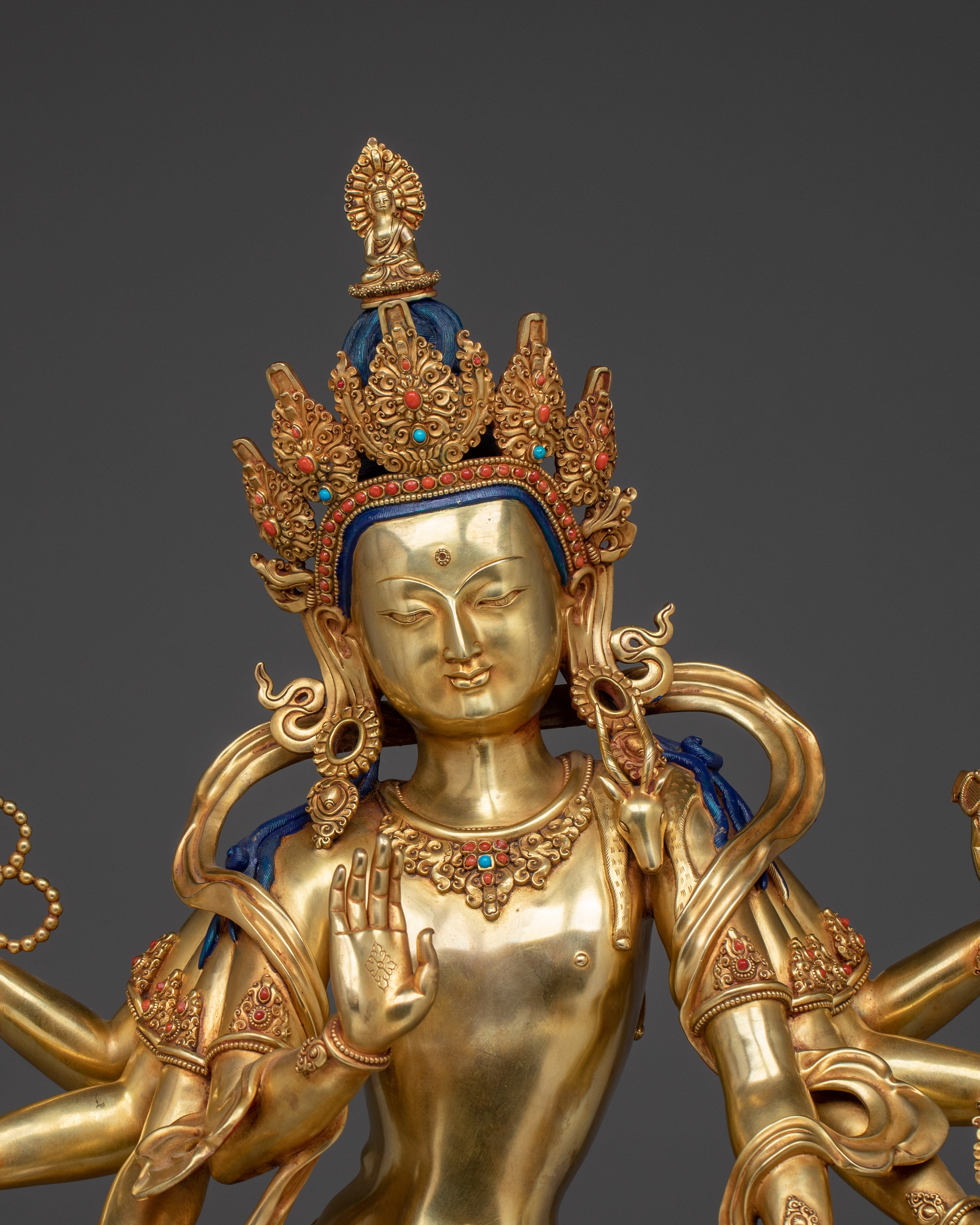 Handmade Radiant Lokeshwor Sculpture | Bodhisattva of Compassion