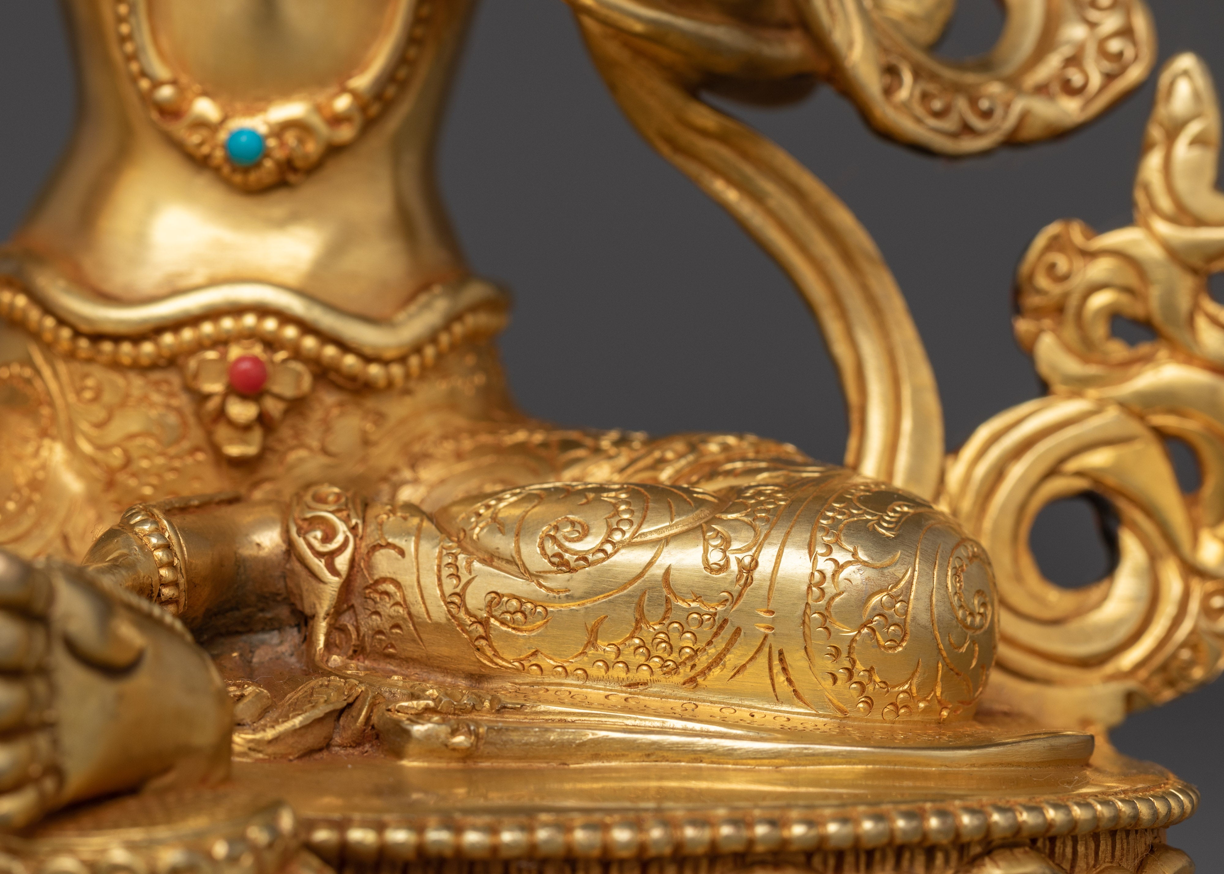 Himalayan Golden Shyama Tara Statue | Green Tara Artwork