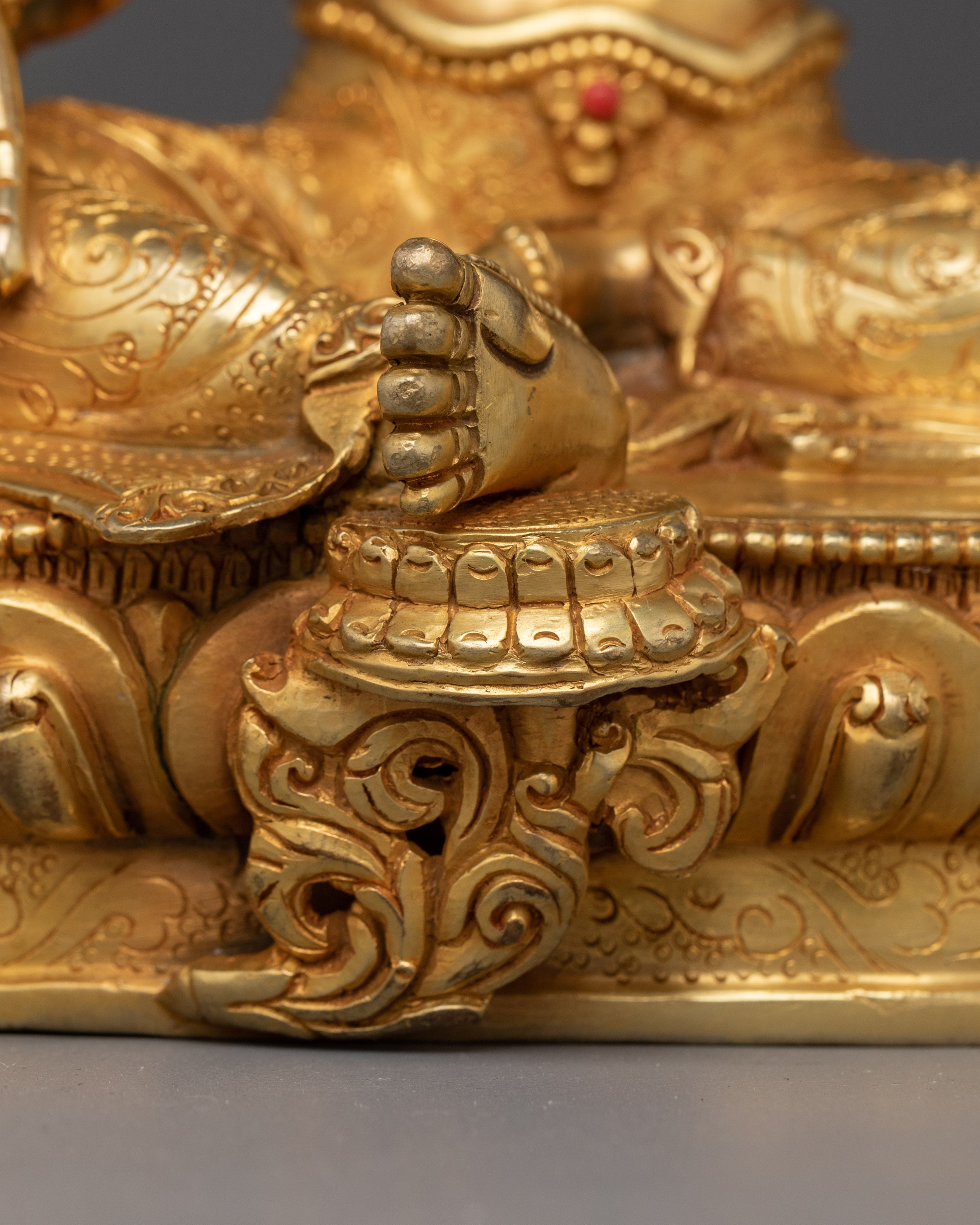 Himalayan Golden Shyama Tara Statue | Green Tara Artwork