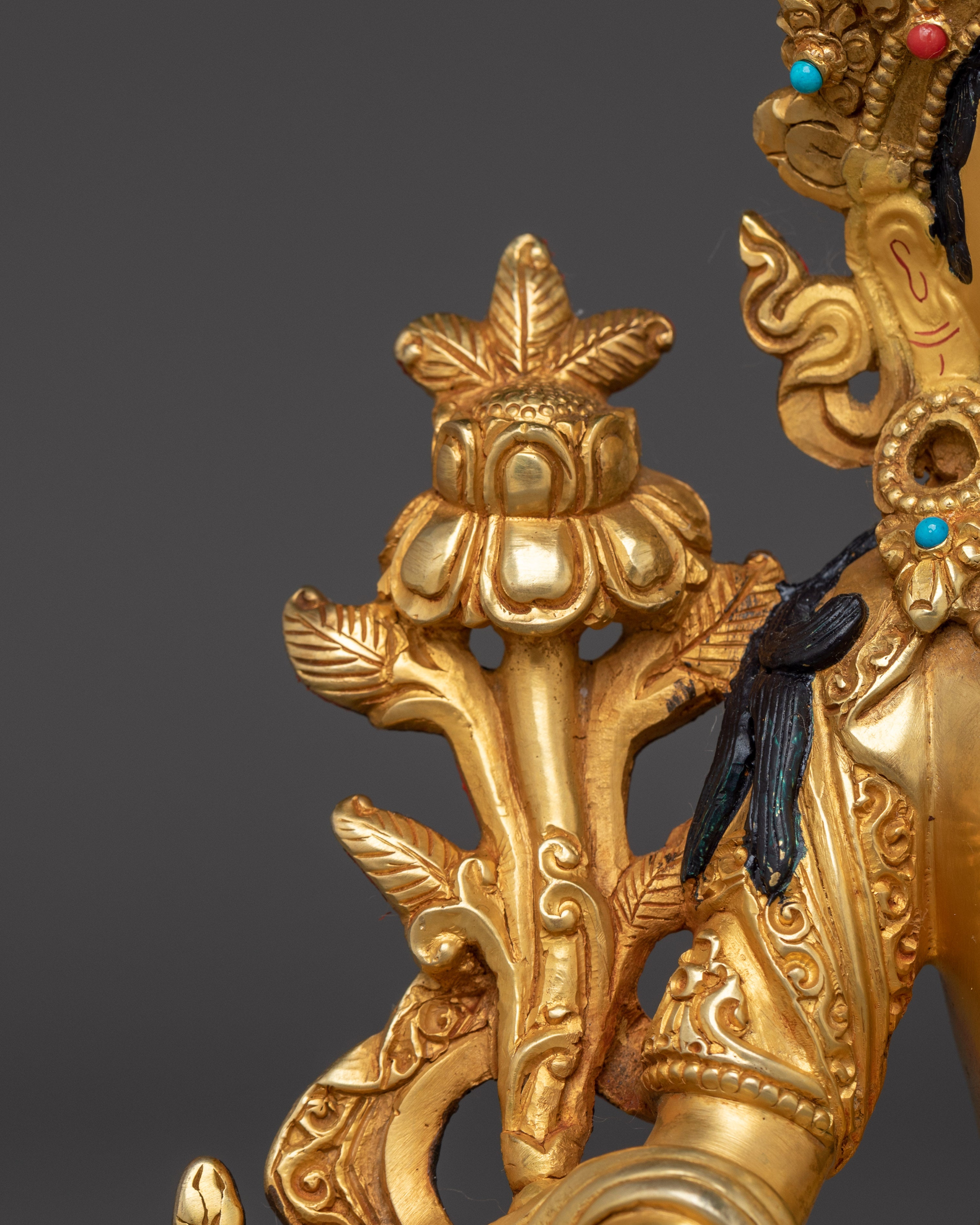 Himalayan Golden Shyama Tara Statue | Green Tara Artwork