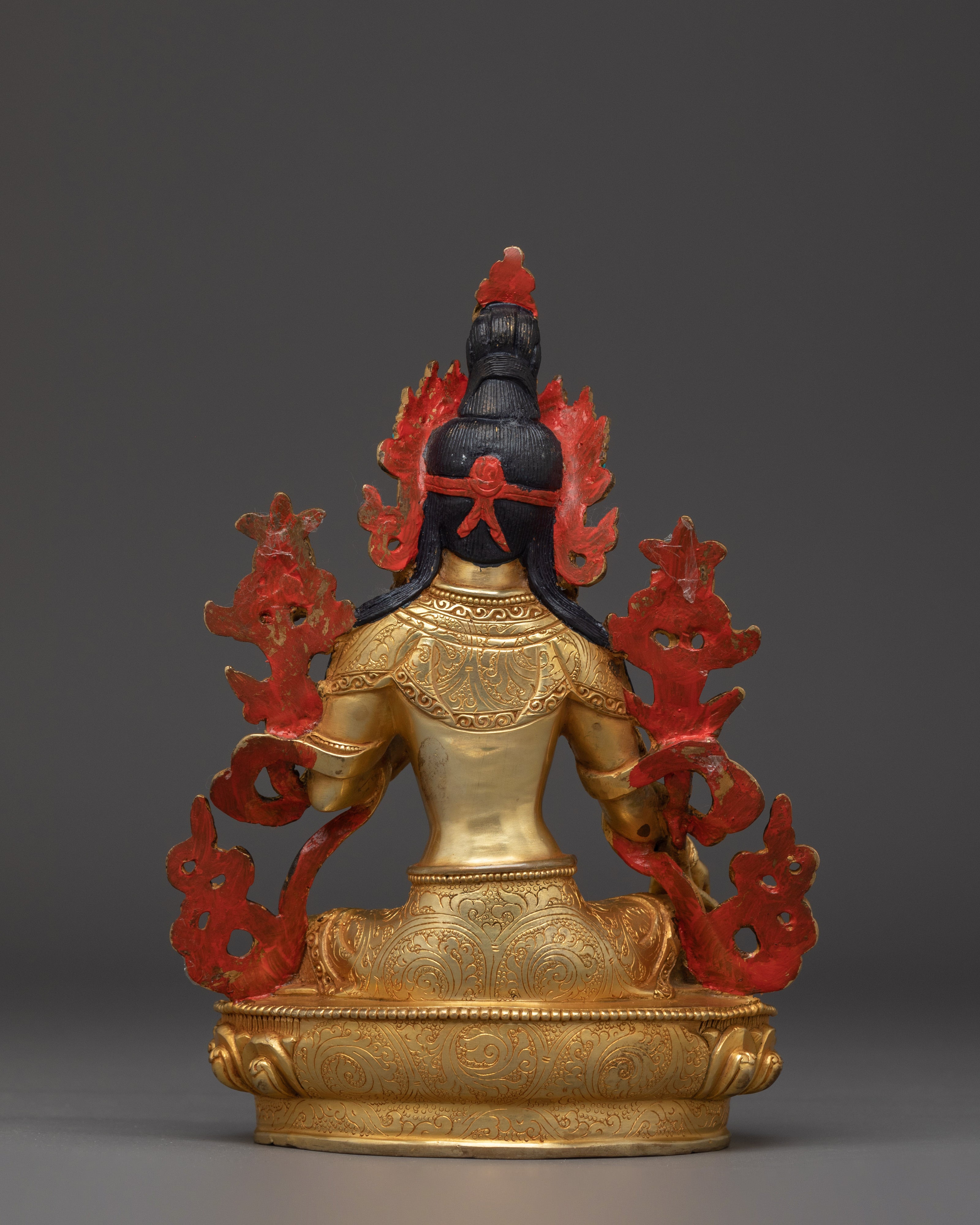 Himalayan Golden Shyama Tara Statue | Green Tara Artwork