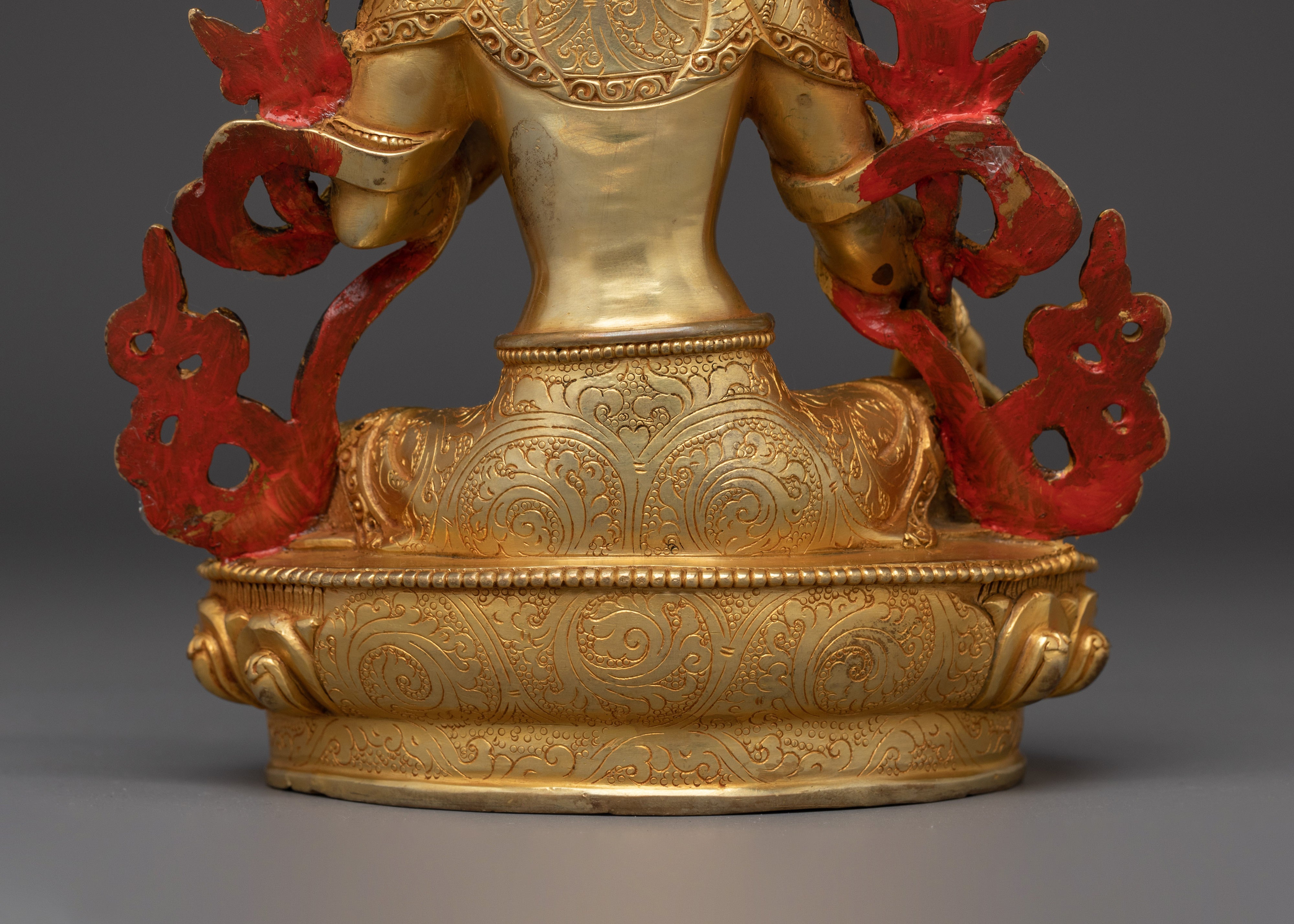 Himalayan Golden Shyama Tara Statue | Green Tara Artwork