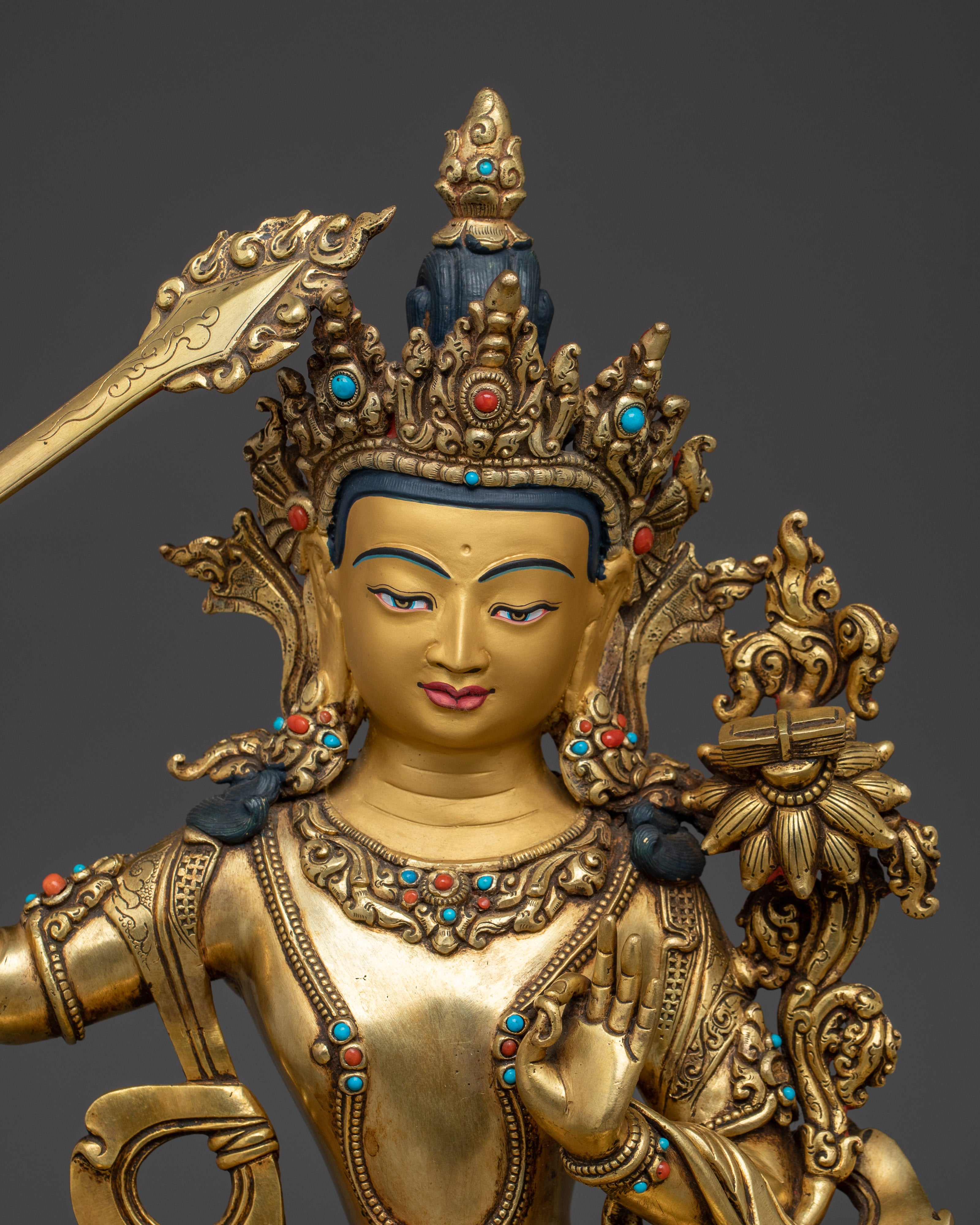 Mahayana Buddhist Figurine of Manjushri | Bodhisattva of Wisdom