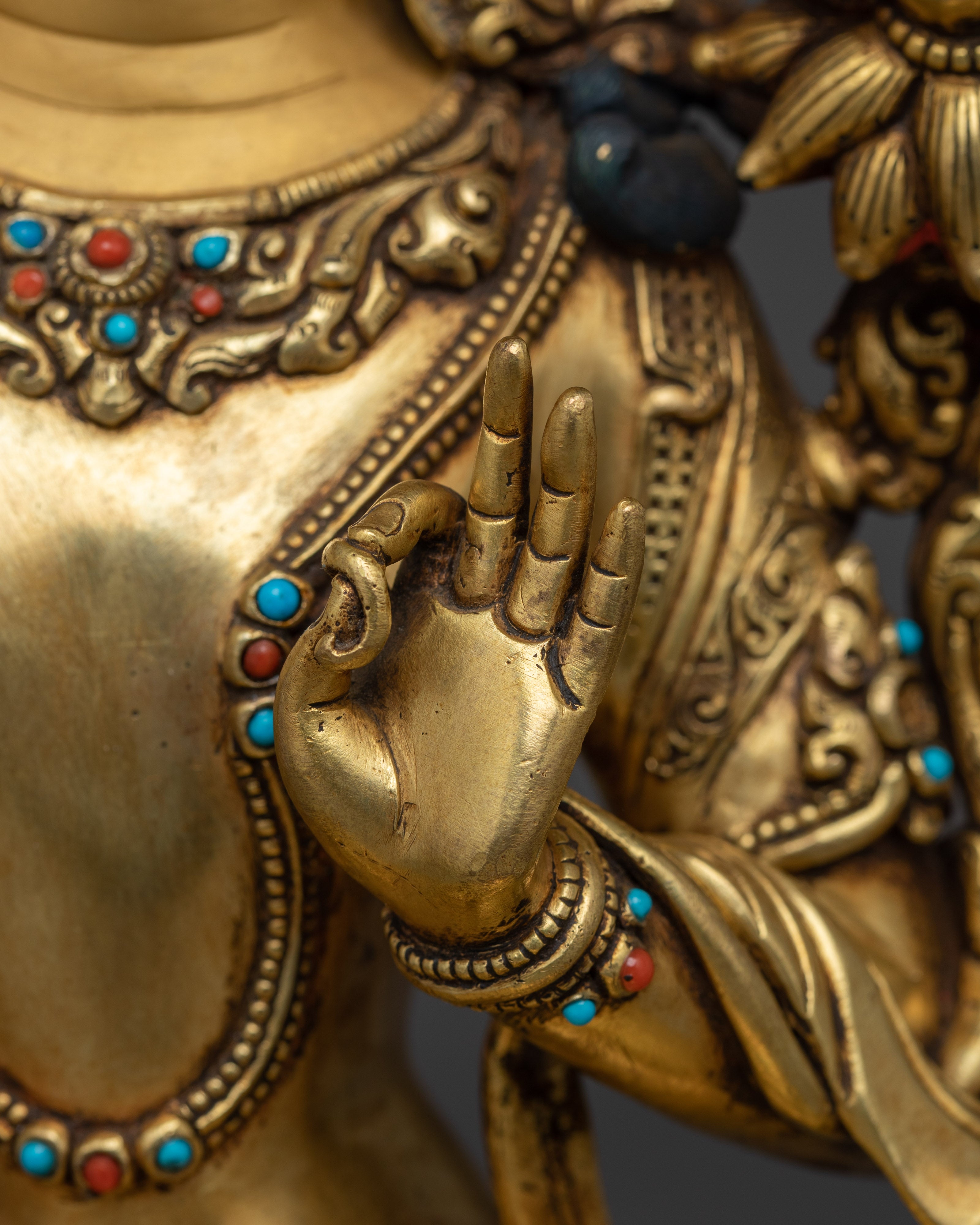 Mahayana Buddhist Figurine of Manjushri | Bodhisattva of Wisdom