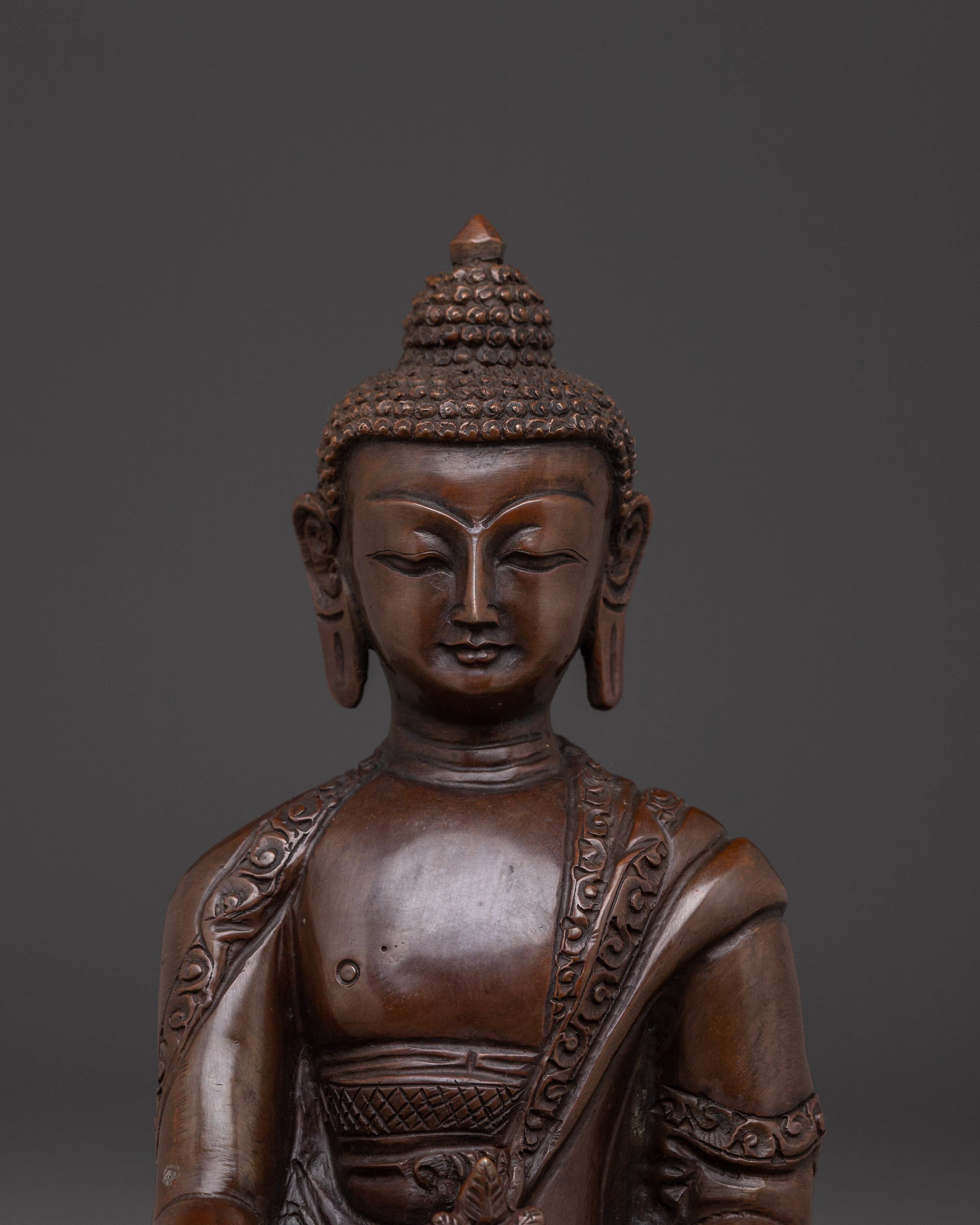 Healing Icon Medicine Buddha Statue | Oxidized Himalayan Artwork