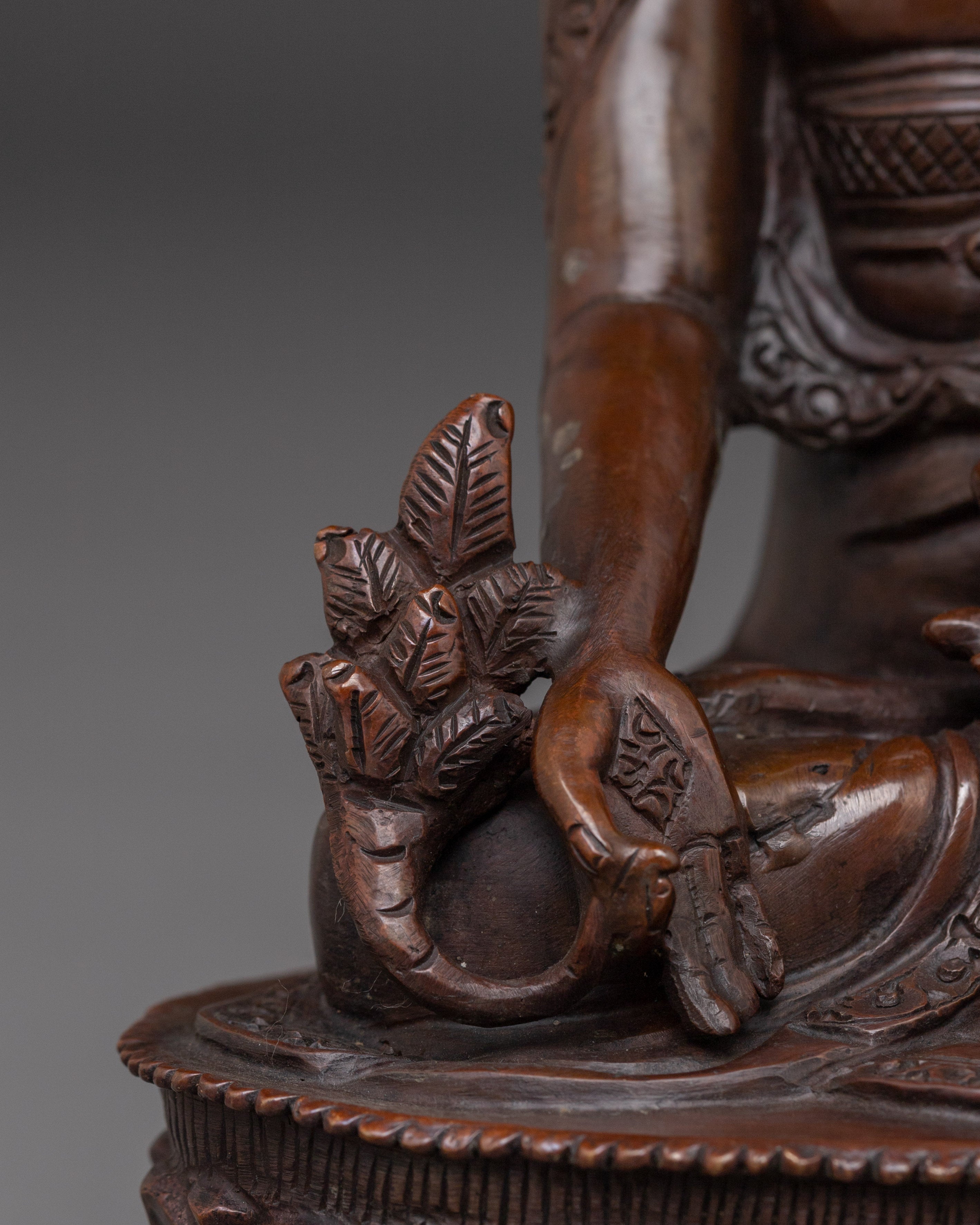 Healing Icon Medicine Buddha Statue | Oxidized Himalayan Artwork