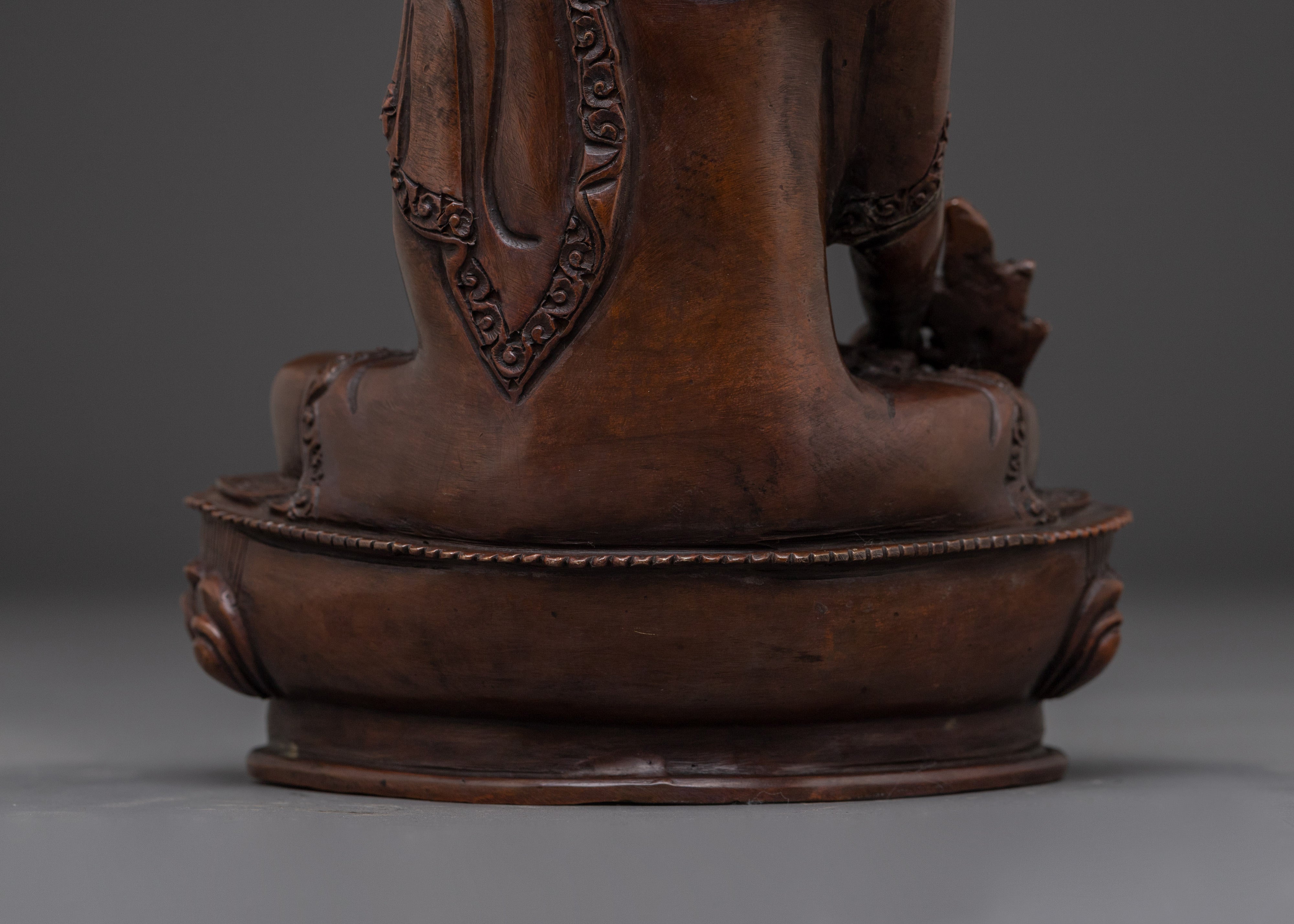 Healing Icon Medicine Buddha Statue | Oxidized Himalayan Artwork