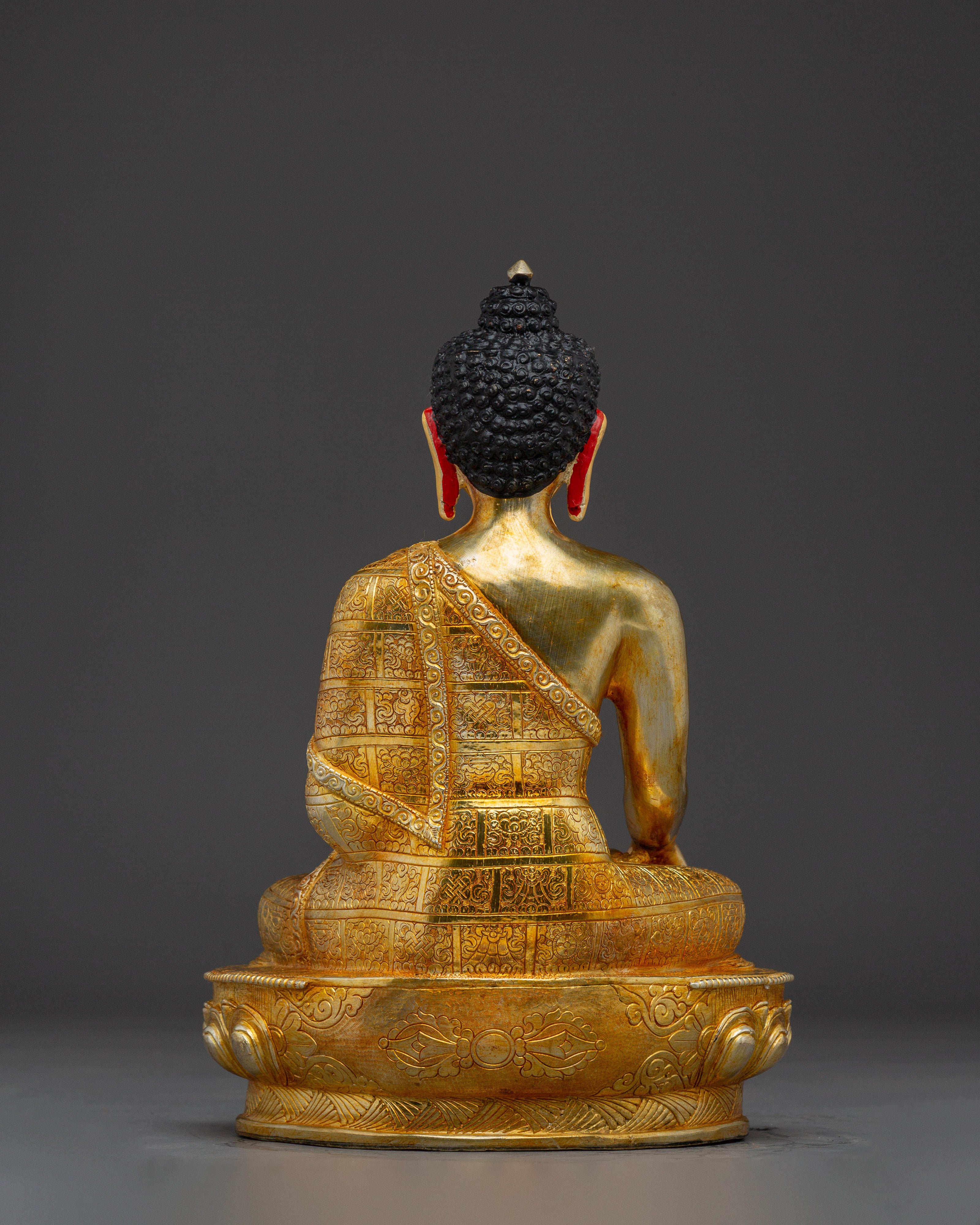 Handcrafted Copper Artwork Shakyamuni Buddha Statue | Gold and Acrylic Paintings