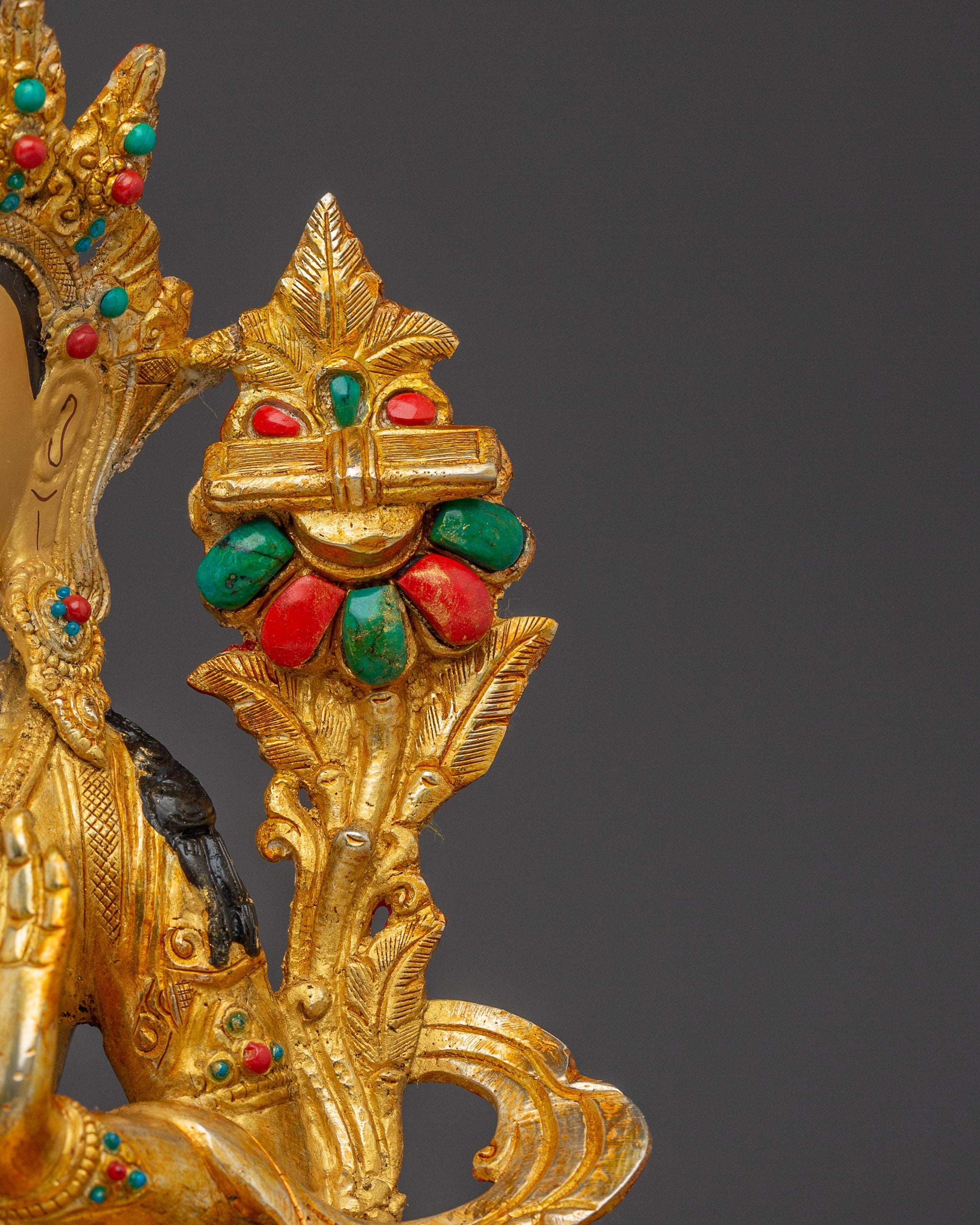 Handcrafted Manjushri Buddhist Copper Statue | Sacred Deity for Meditation Growth