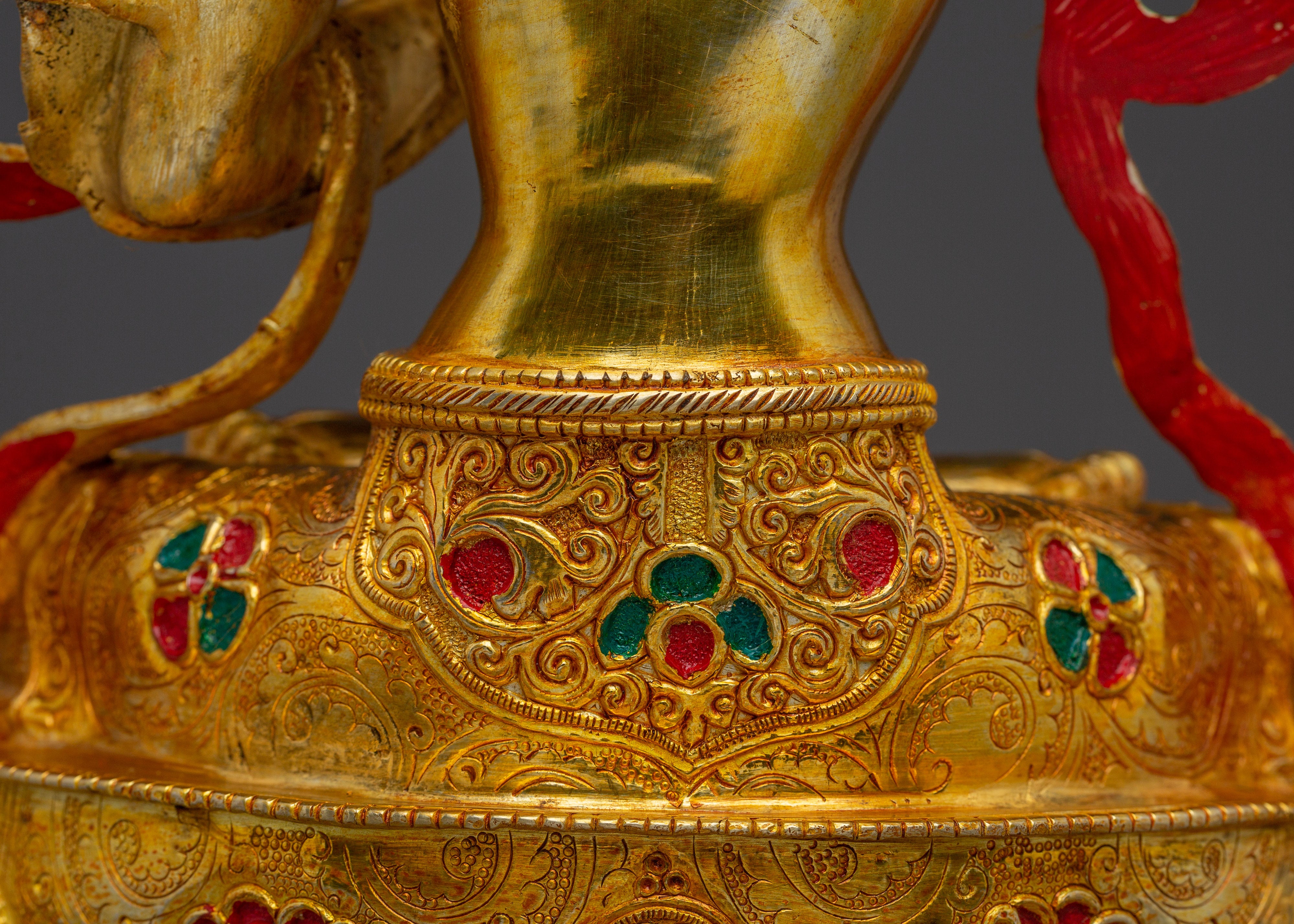 Handcrafted Manjushri Buddhist Copper Statue | Sacred Deity for Meditation Growth